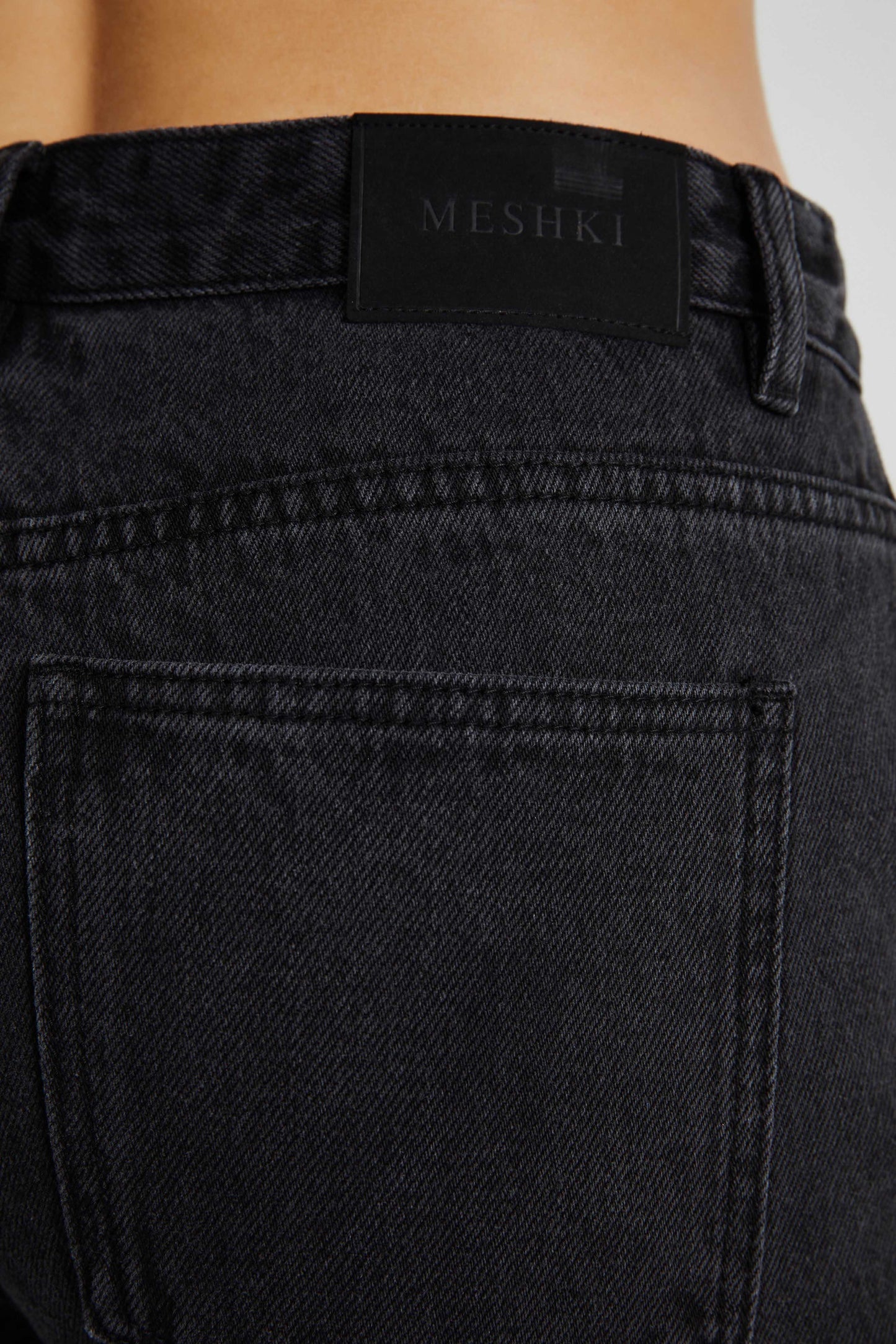 ROF Jagger Mid Bel Oversize Denim Jean - Yıkanmış Siyah