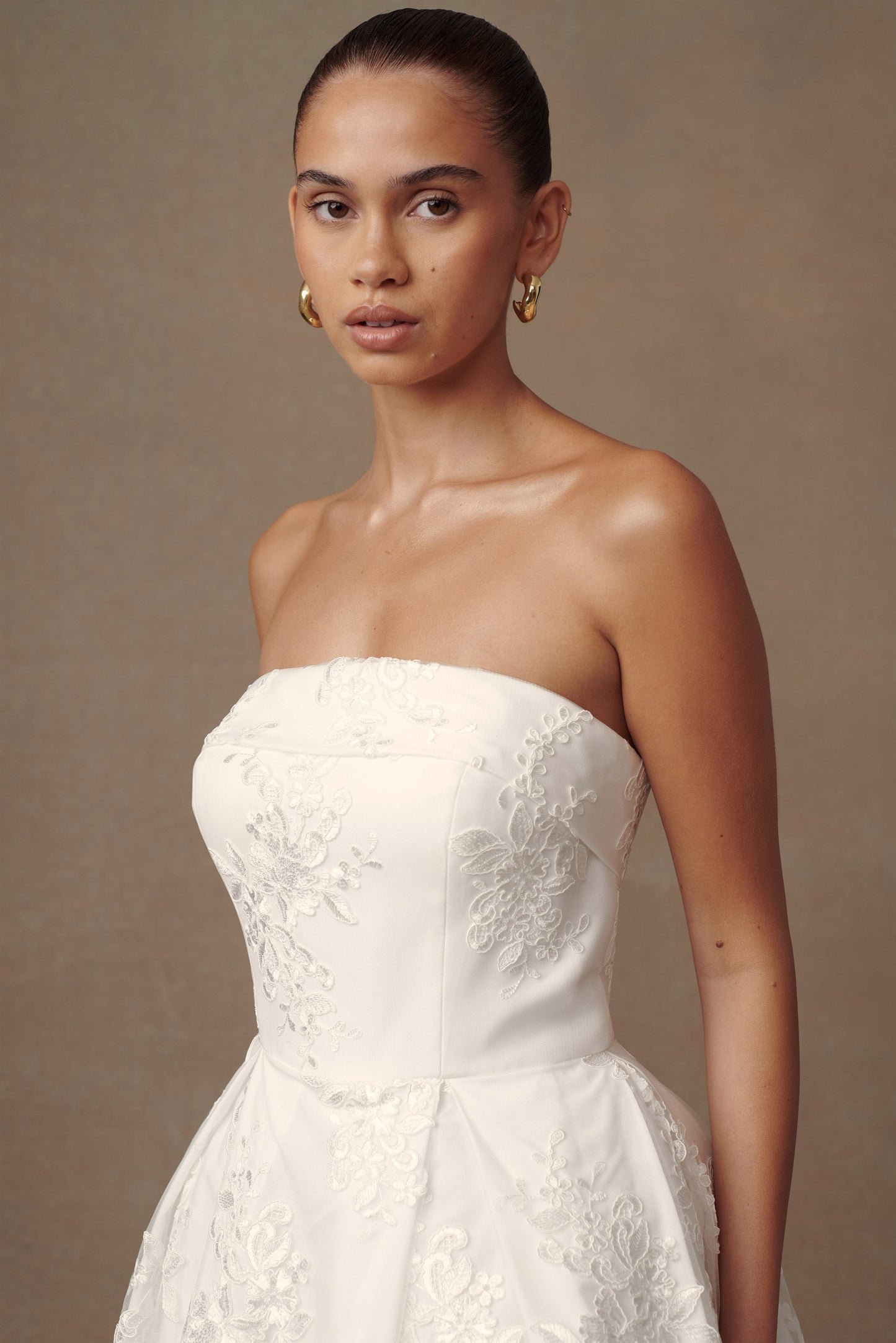 ROF Eileen Dantel Mini Elbise - Beyaz