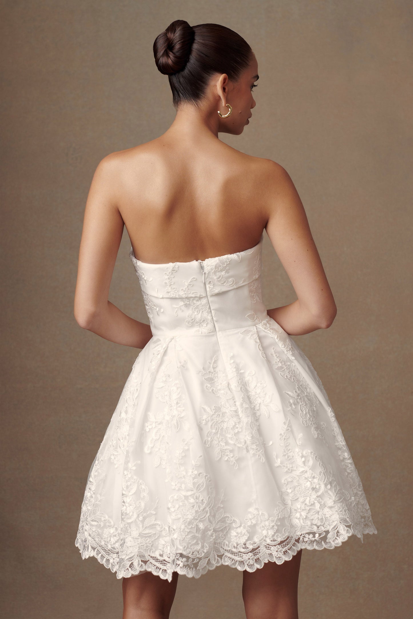 ROF Eileen Dantel Mini Elbise - Beyaz