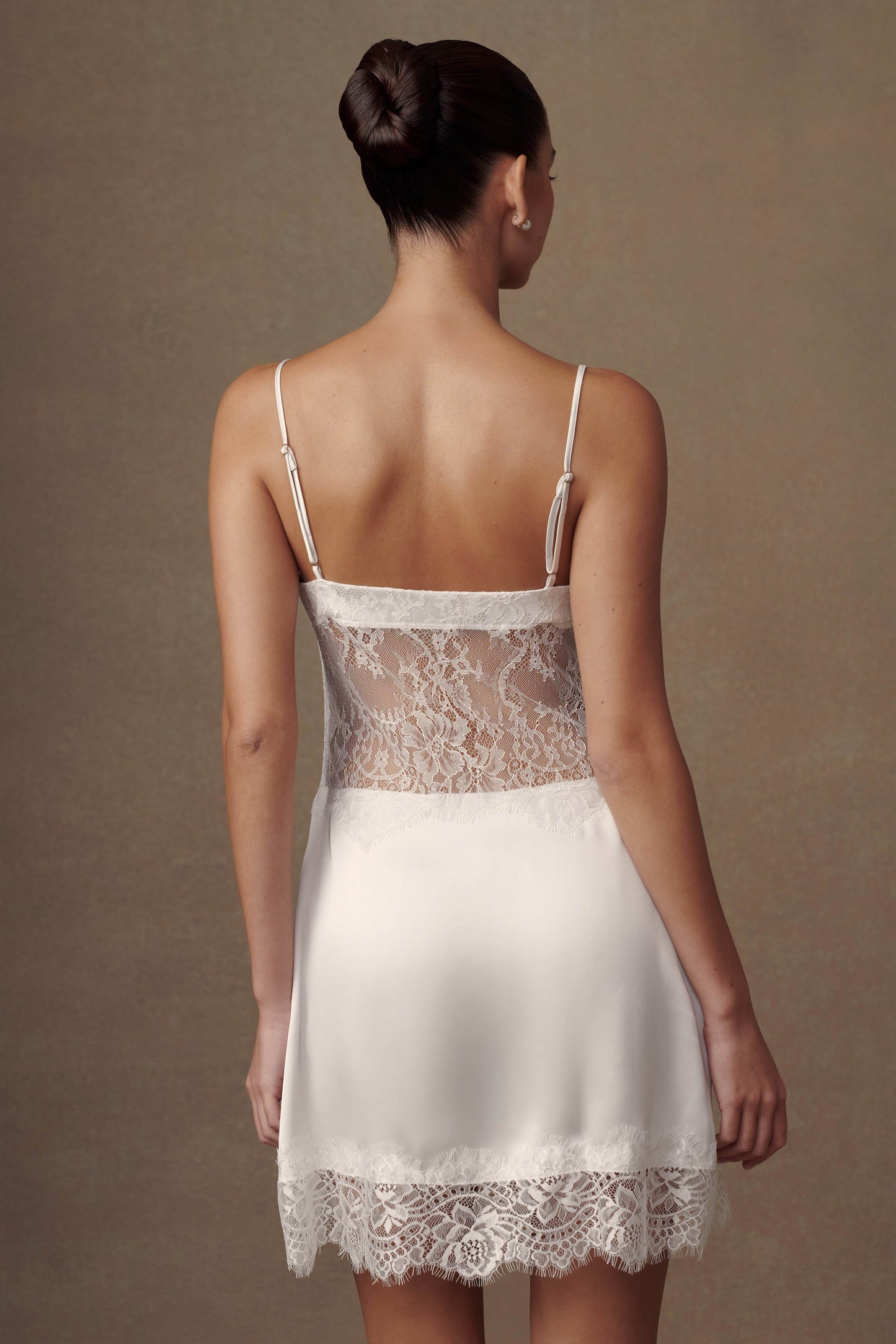ROF Emmett Dantel Slip Elbise - Beyaz