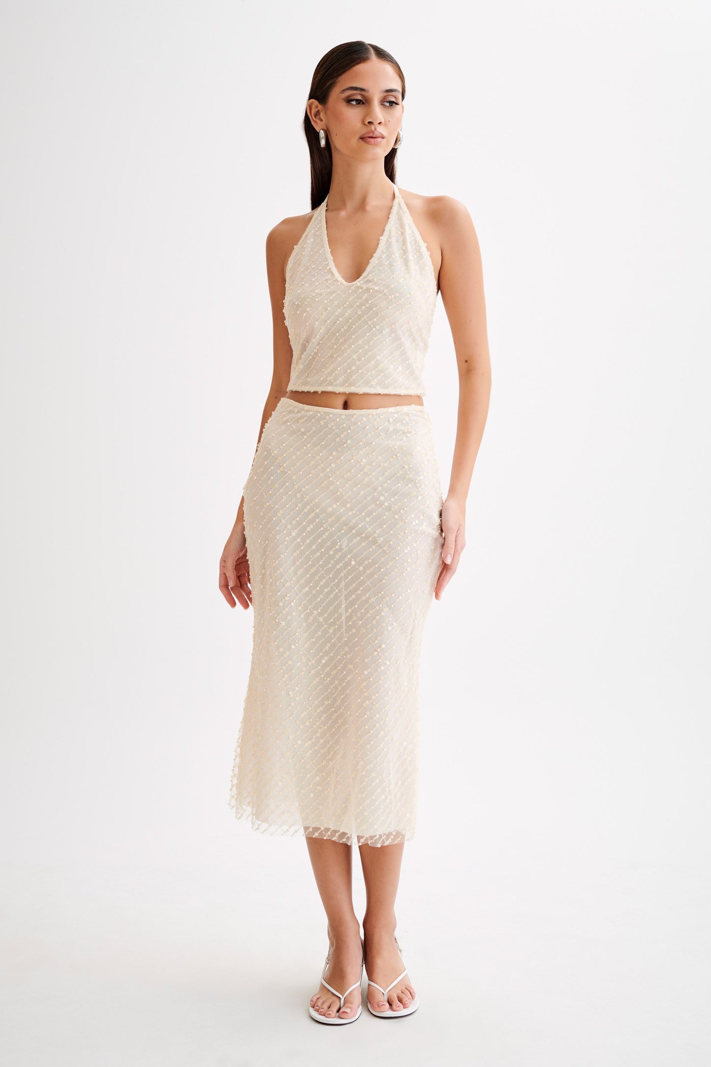 ROF Brynne Payet Midi Etek - Buttercream