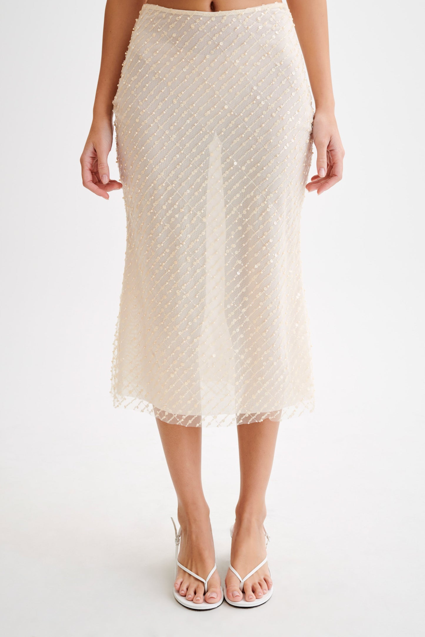 ROF Brynne Payet Midi Etek - Buttercream