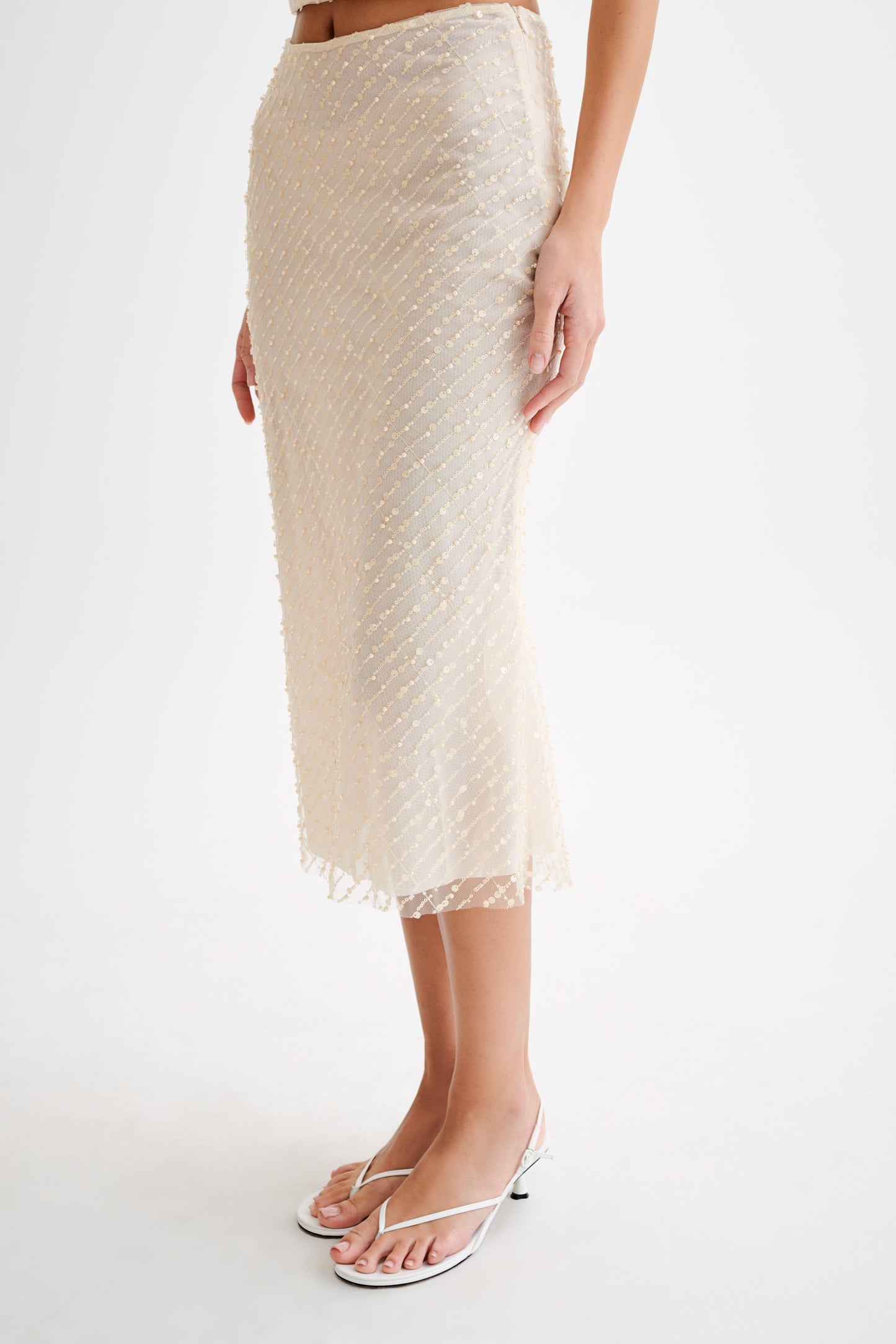 ROF Brynne Payet Midi Etek - Buttercream