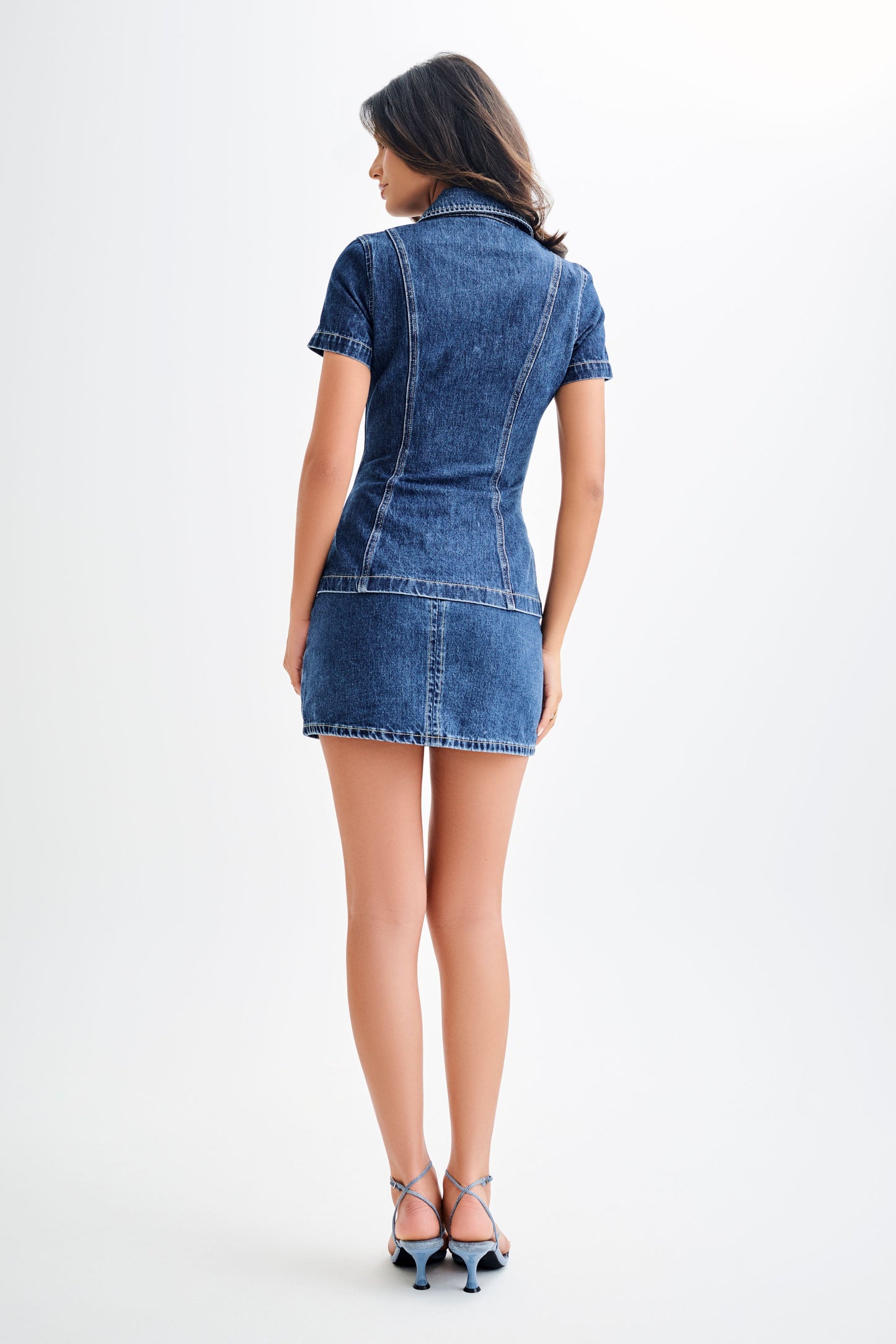 ROF Ellie Denim Mini Etek - Koyu Mavi