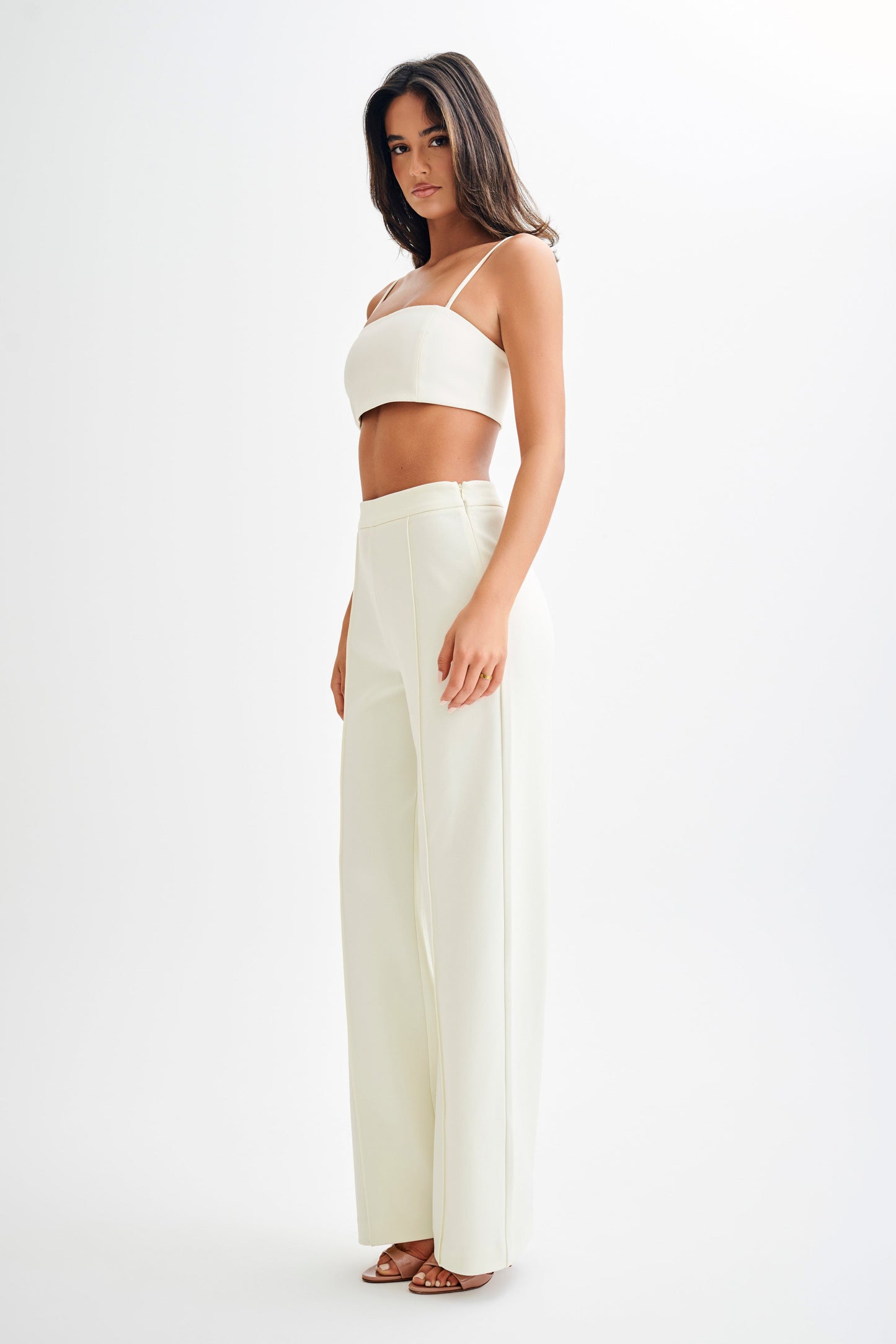 ROF Perry Takım Elbise Crop Top - Fildişi