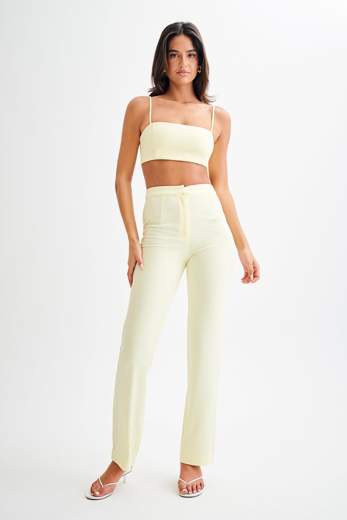 ROF Perry Takım Elbise Crop Top - Pastel Limon