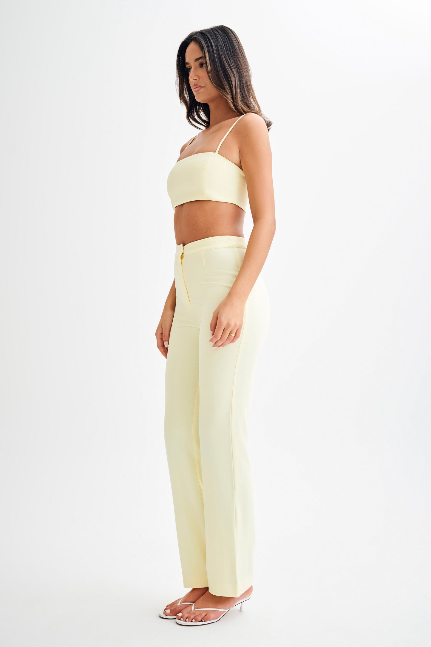 ROF Perry Takım Elbise Crop Top - Pastel Limon