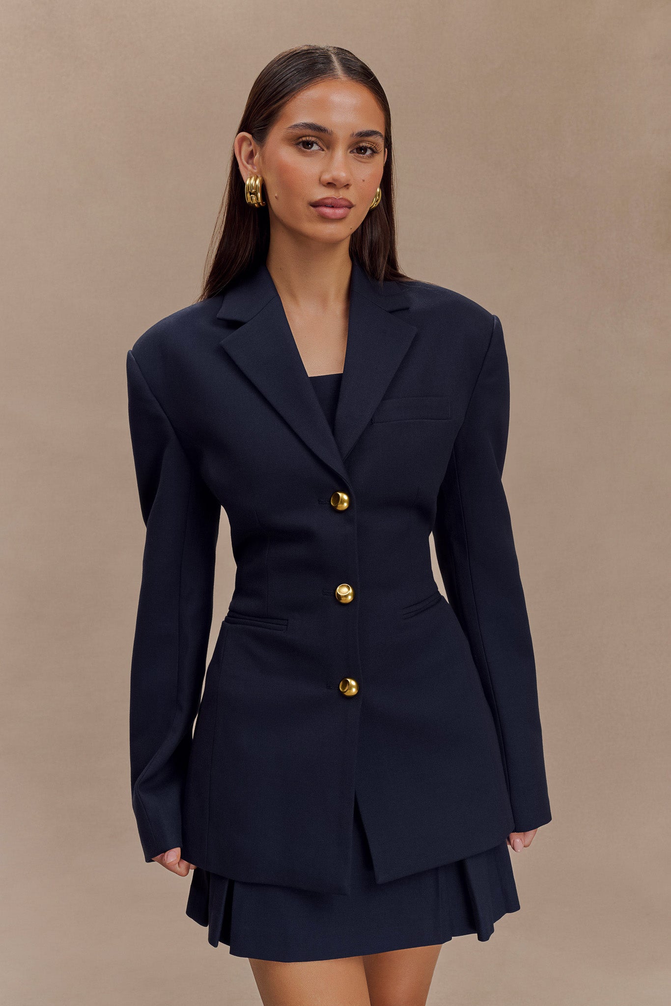 ROF Bellamy Cinched Blazer - Koyu Lacivert
