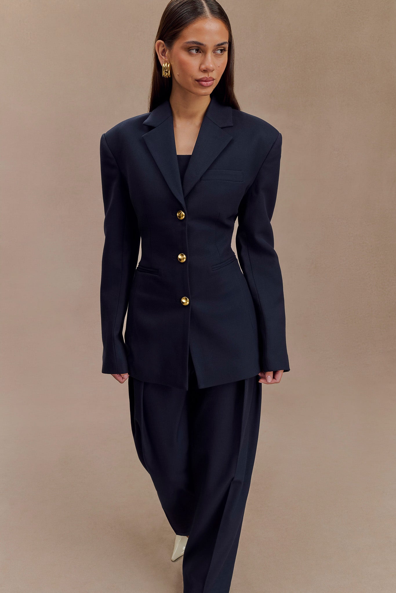 ROF Bellamy Cinched Blazer - Koyu Lacivert