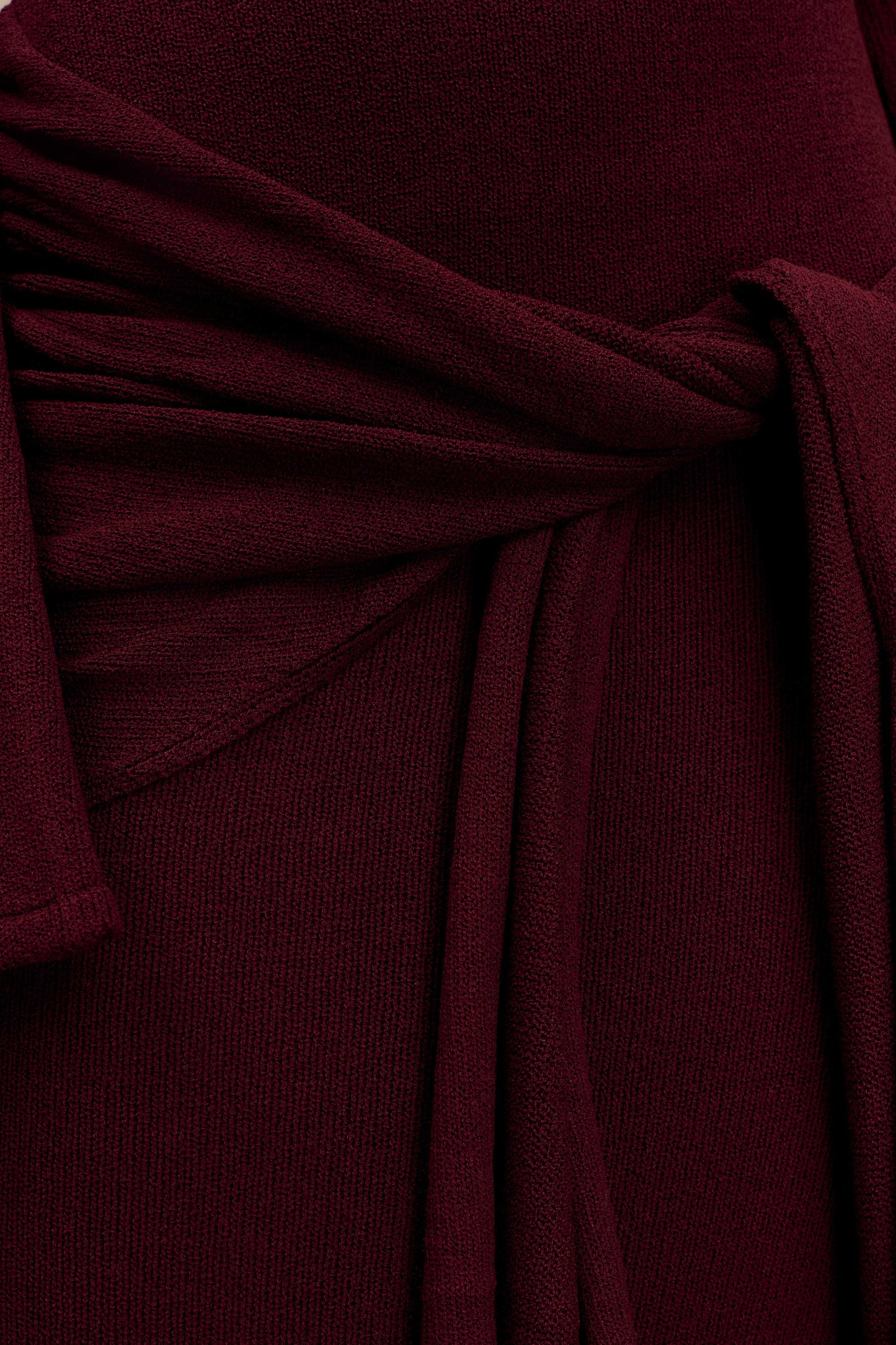 ROF Cameron Düşük Omuz Bağlamalı Uzun Elbise - Merlot