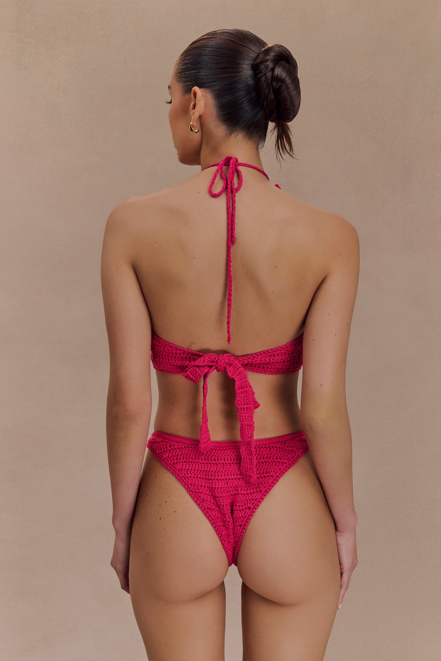 ROF Skye Çiçekli Tığ Bağlamalı Bikini Altı - Pembe Kiraz
