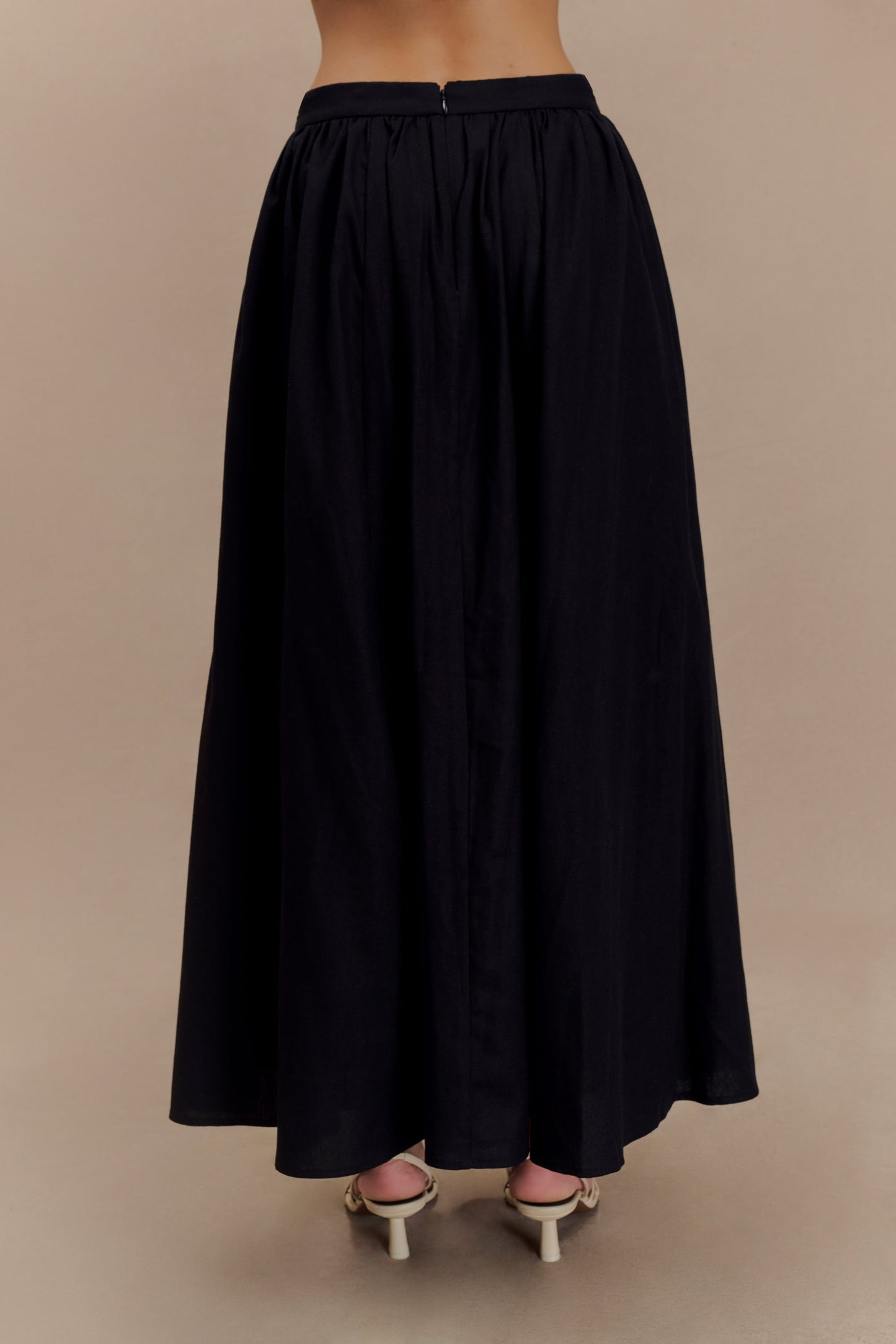 ROF Clarence Keten A-Line Maxi Etek - Siyah
