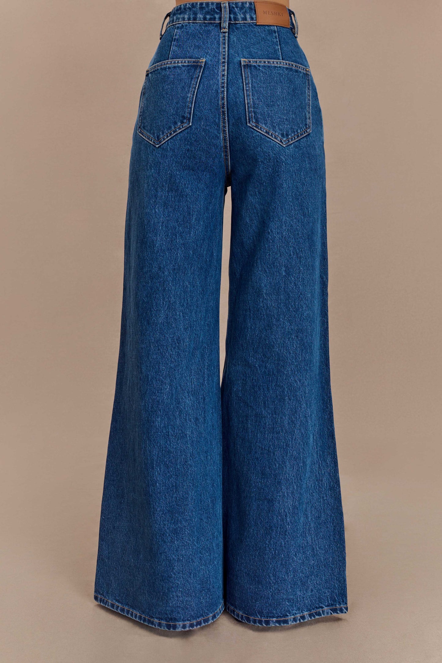 ROF Jen Geniş Paça Flare Denim Jeans - Lacivert