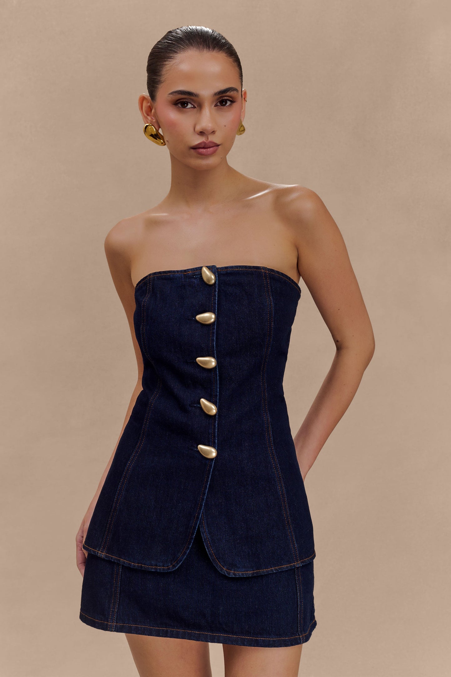 ROF Rosalyn Mini Denim Şort - İndigo Mavi