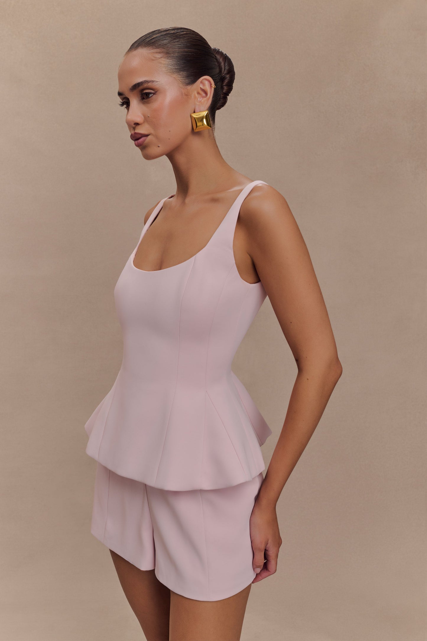 ROF Korrie Suit Peplum Üst - Pudra Pembesi