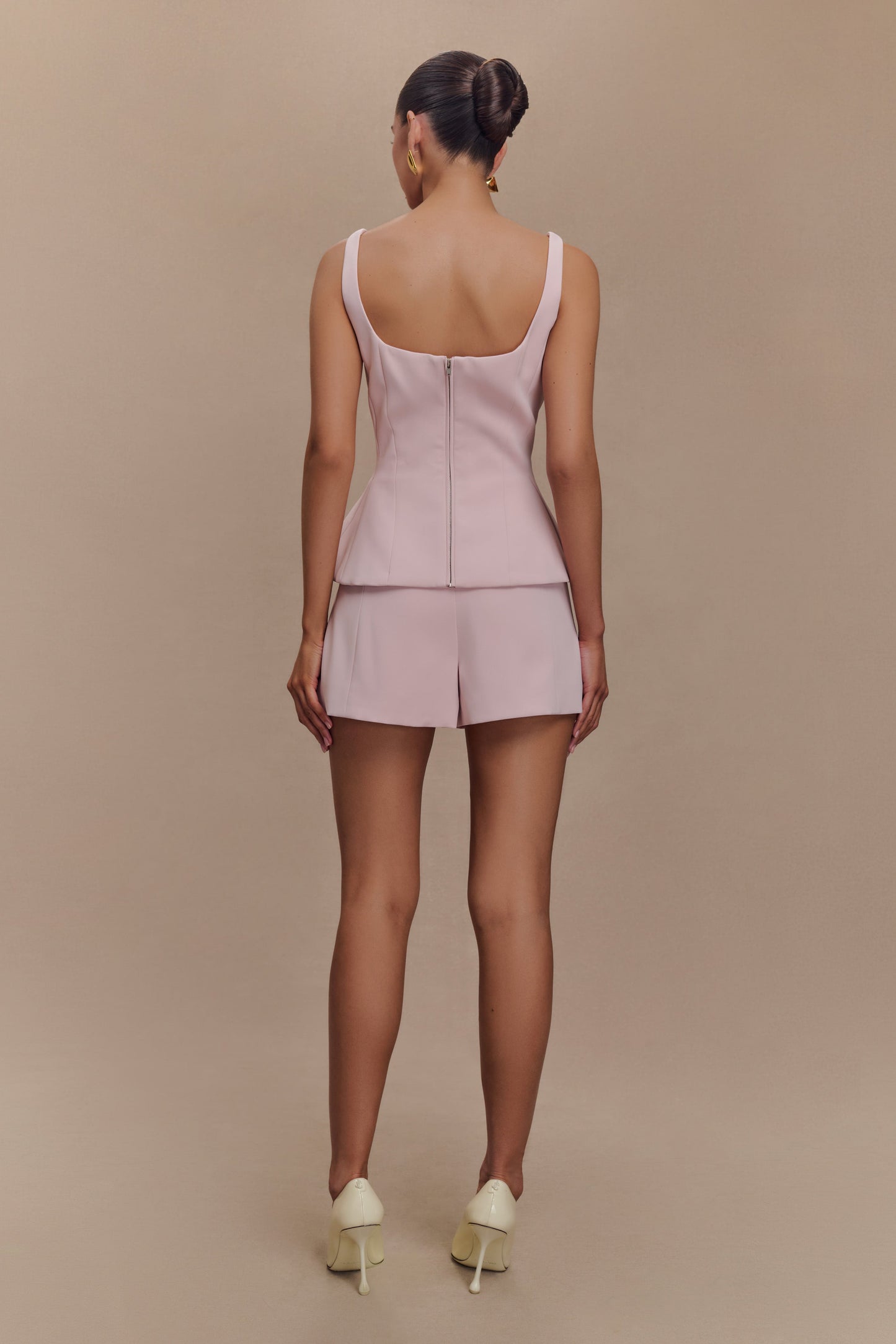 ROF Korrie Suit Peplum Üst - Pudra Pembesi