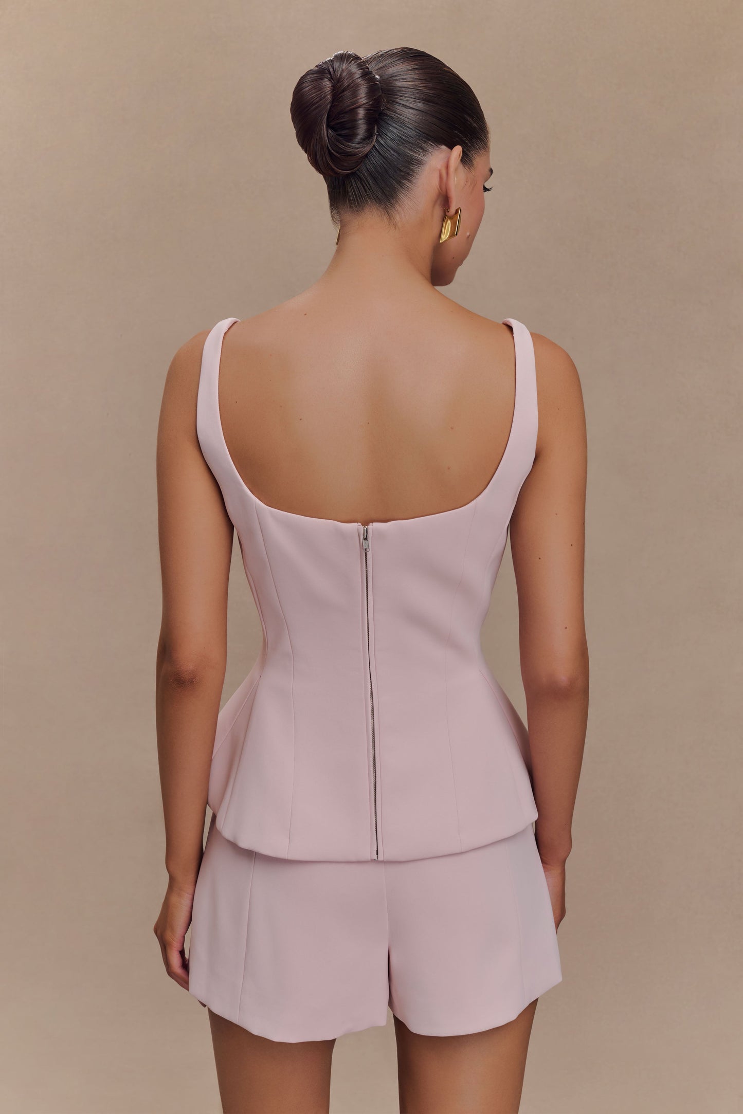 ROF Korrie Suit Peplum Üst - Pudra Pembesi