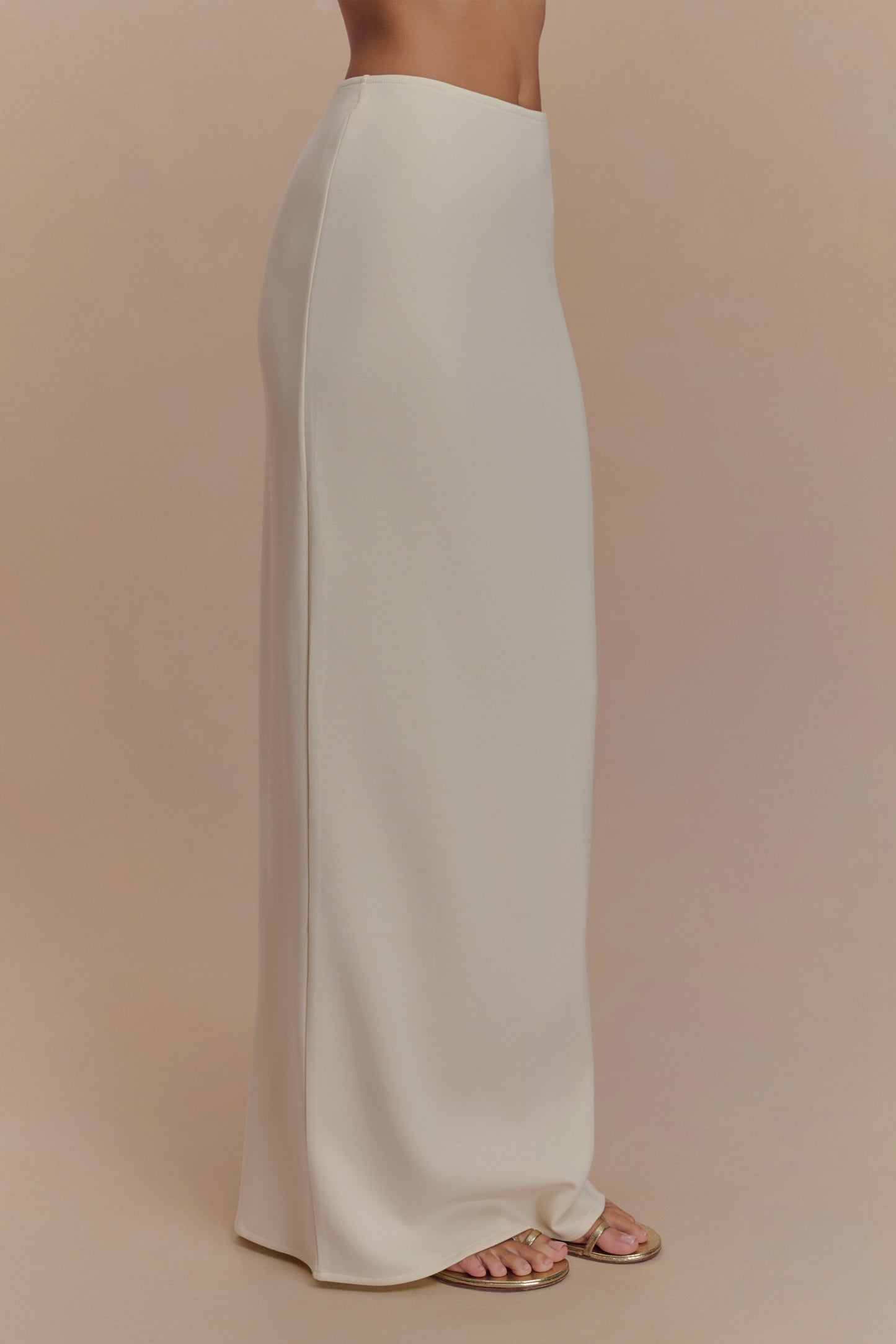 ROF Eris Scuba Jersey Maxi Etek - Fildişi