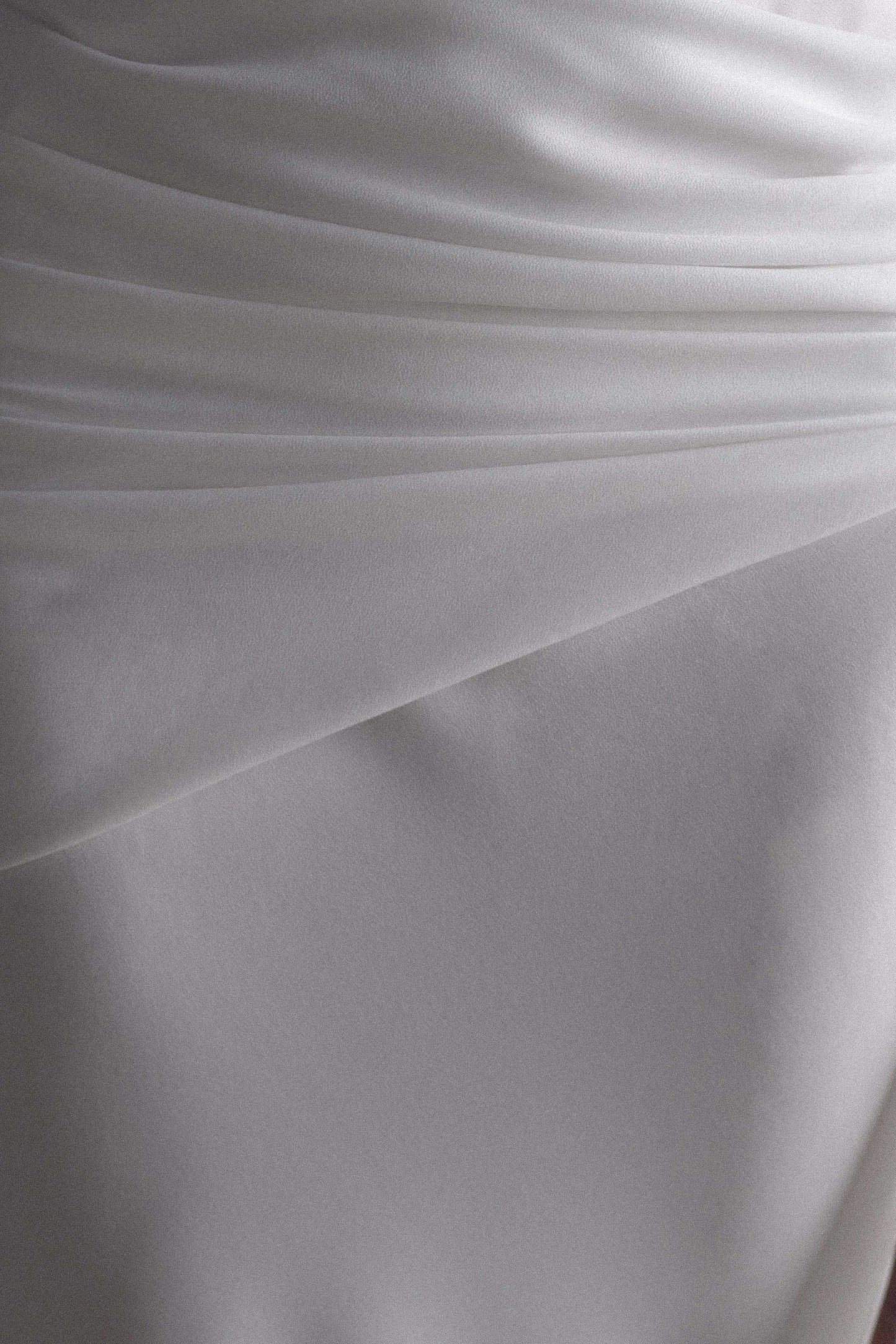 ROF Giulia Şifon Drapeli Uzun Elbise - Beyaz