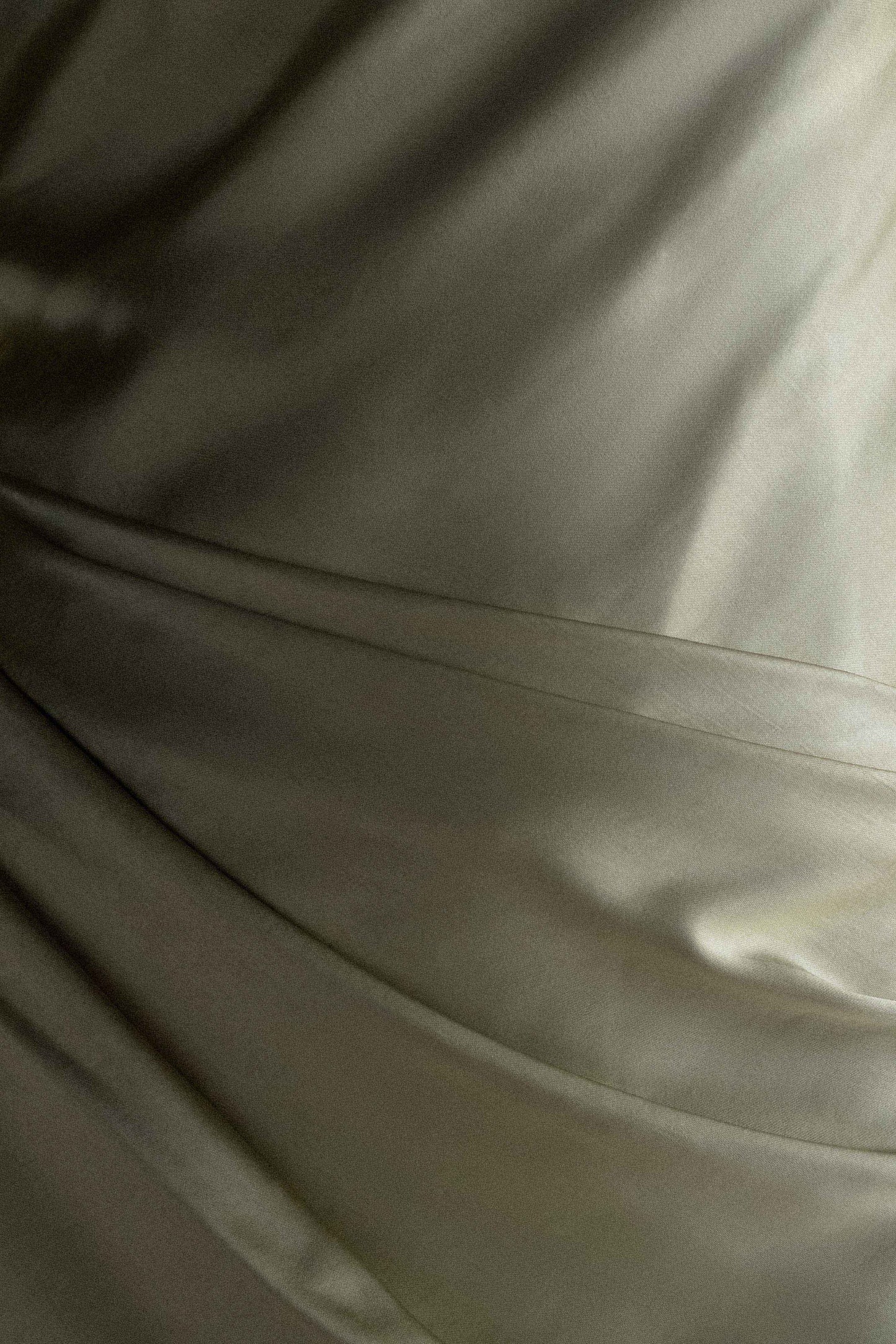 ROF Iris Uzun Kol Saten Maxi Elbise - Adaçayı