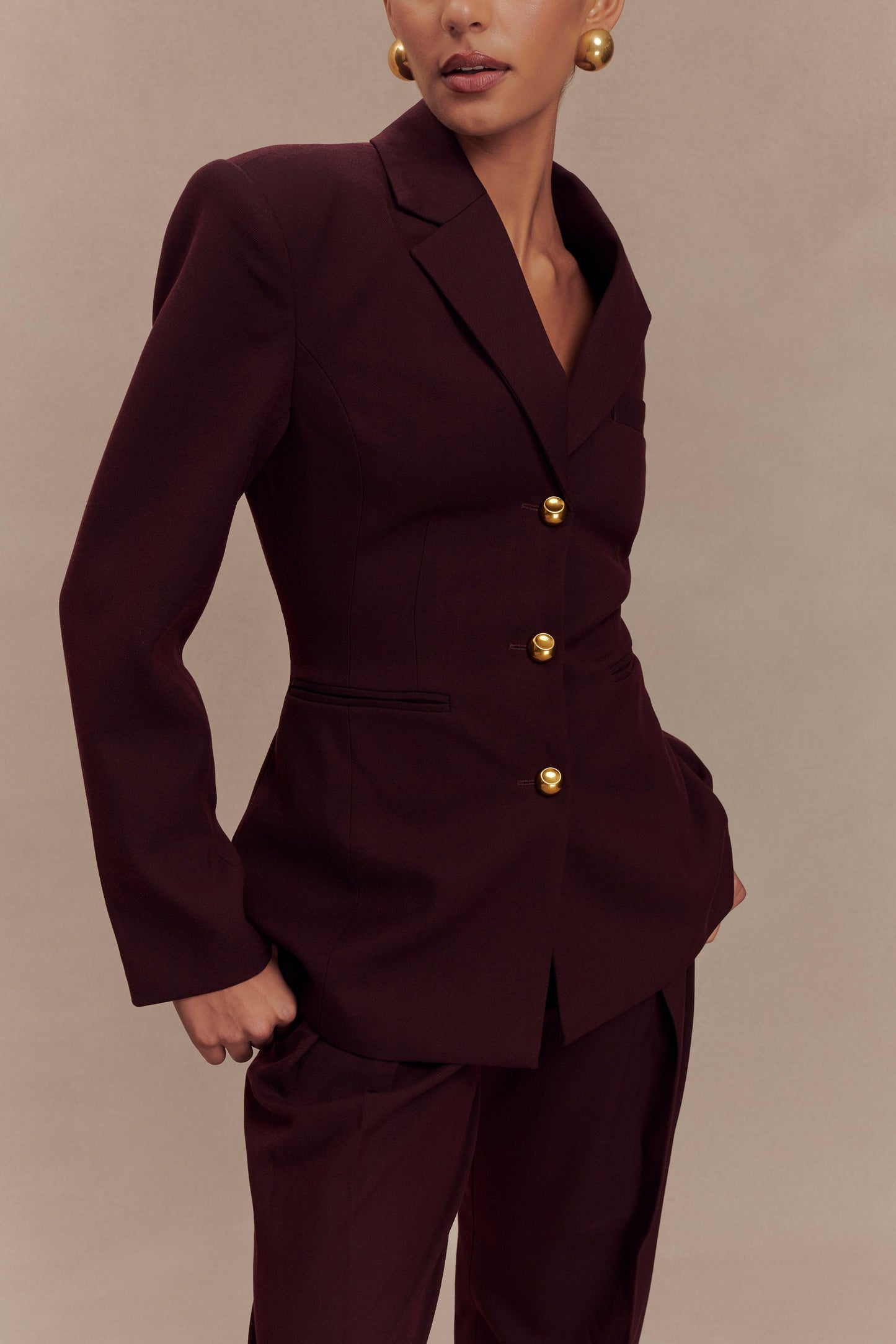 ROF Bellamy Cinched Blazer - Maun