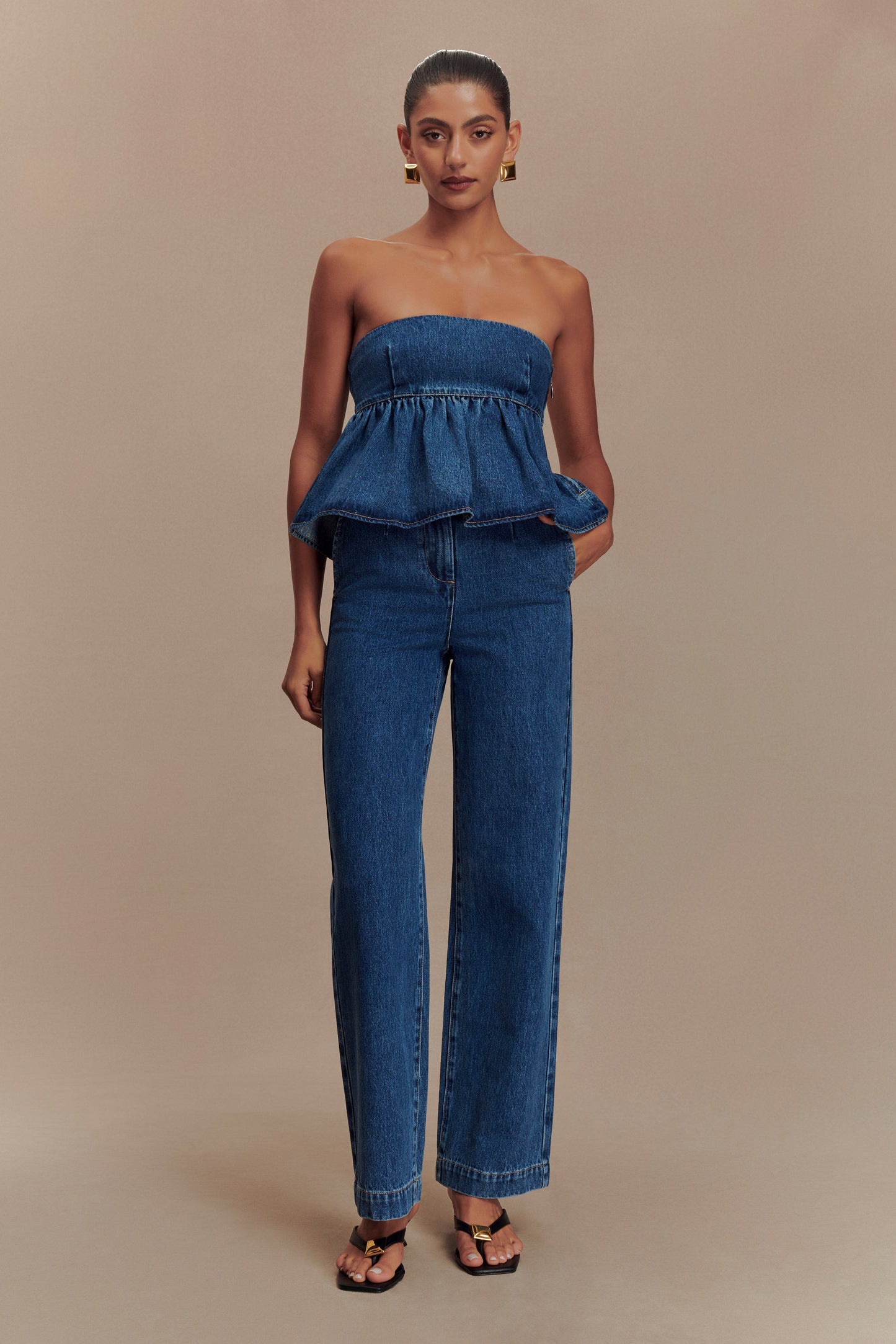 ROF Rayne Geniş Paça Denim Jean - 90'Lar Mavi