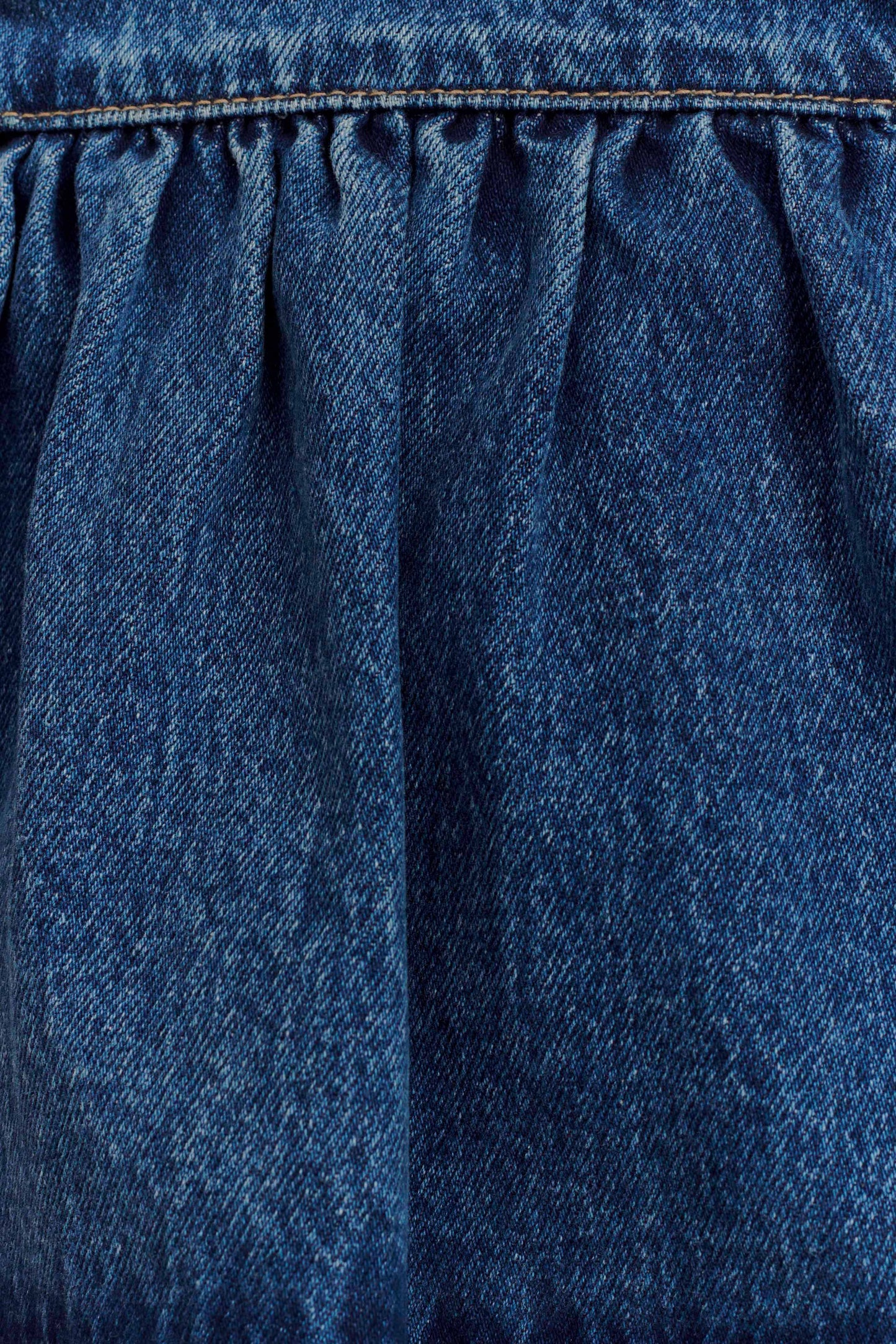 ROF Pauline Straplez Denim Üst - 90'Lar Mavi