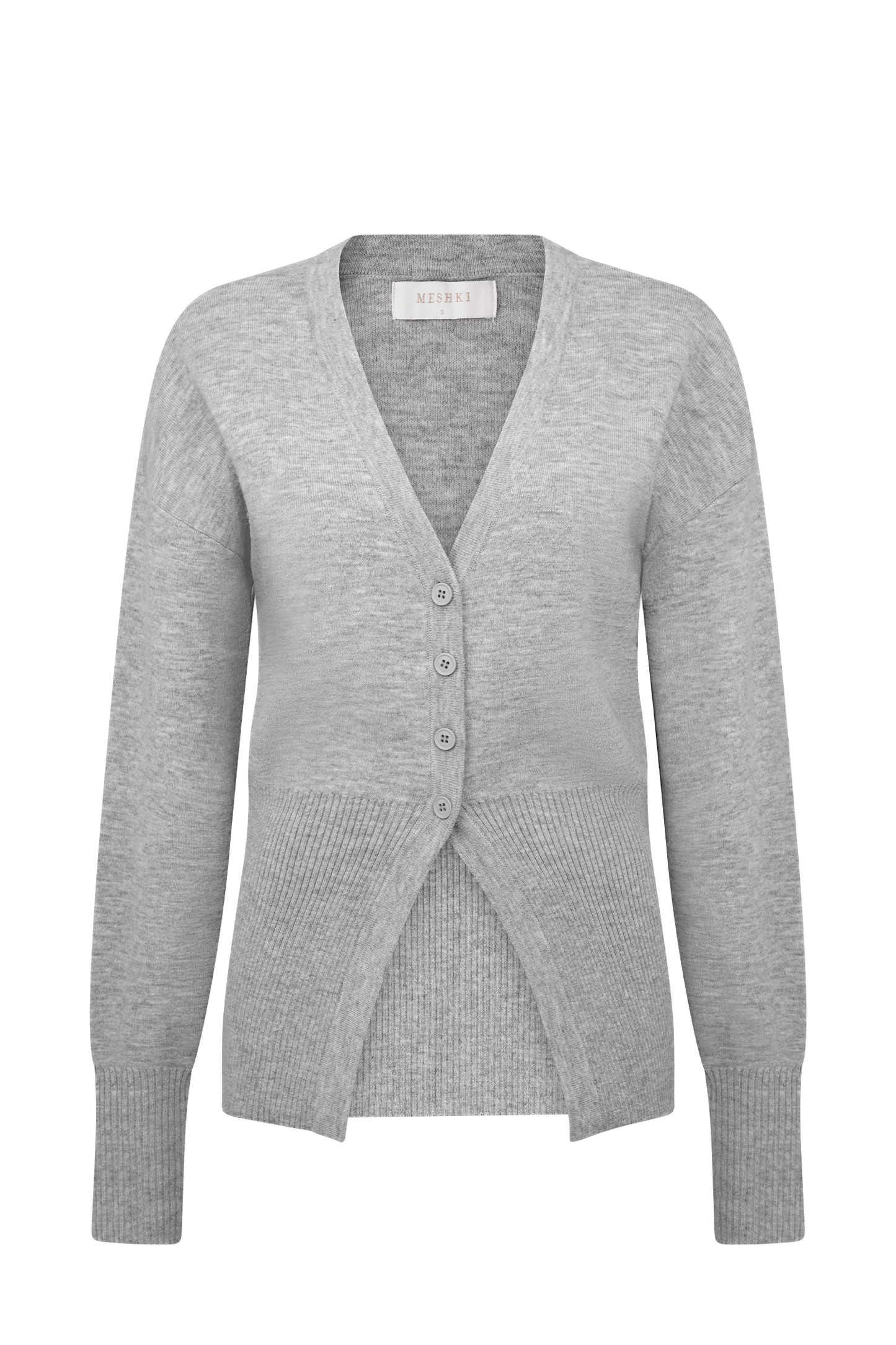 ROF Alexia Düğmeli Oversize Hırka - Gri Marle