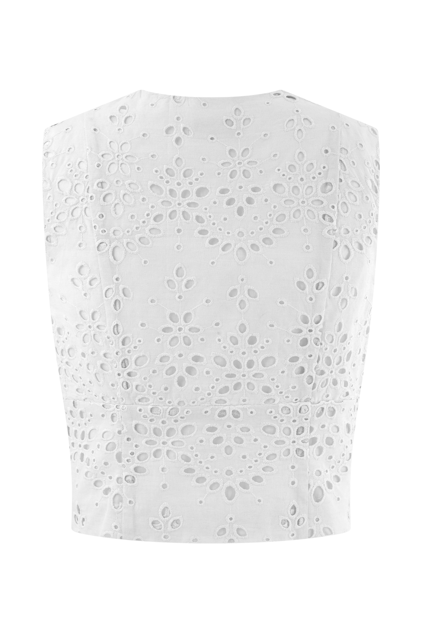ROF Arla Kolsuz Broderie Üst - Beyaz