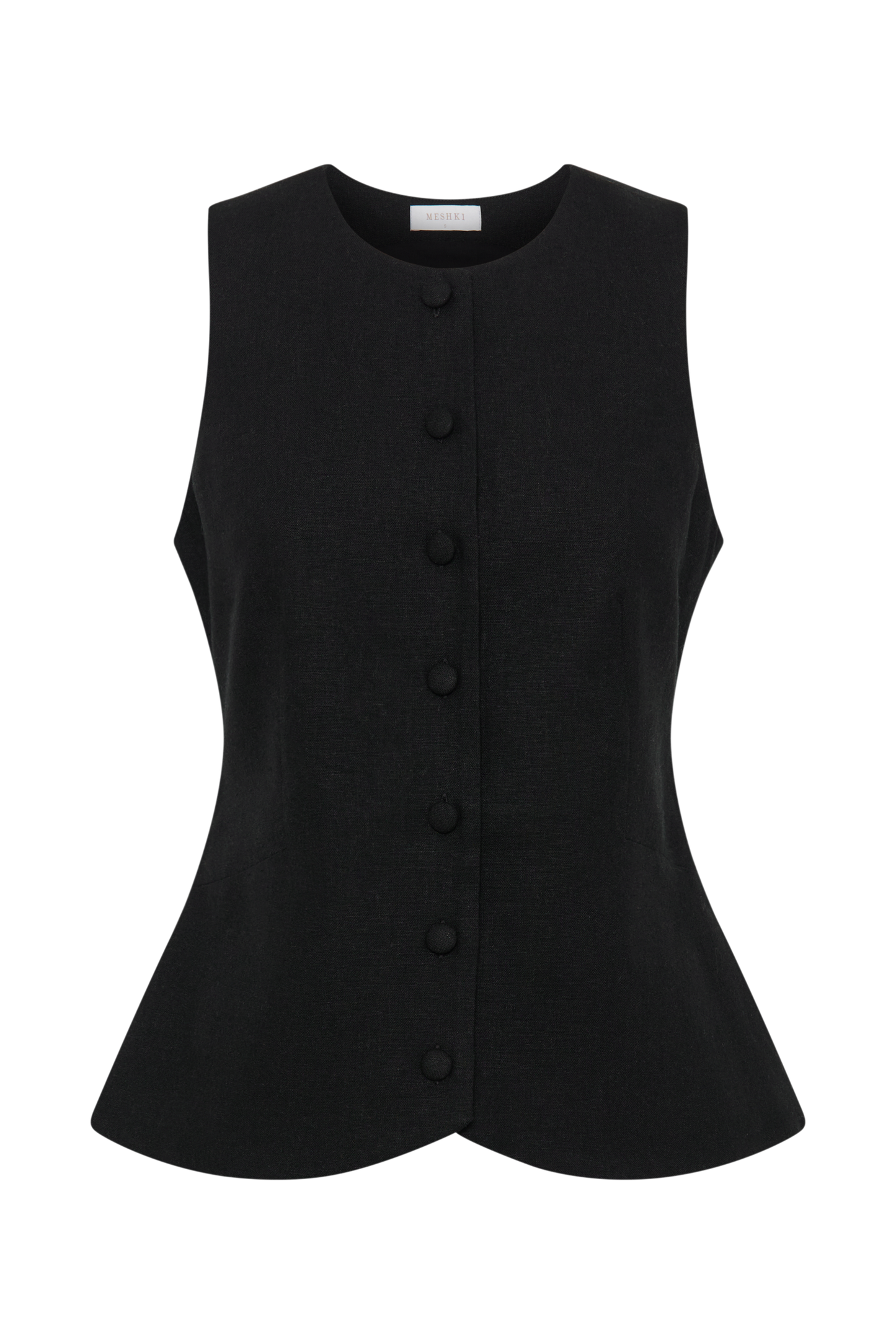 ROF Laurence Kolsuz Keten Longline Üst - Siyah