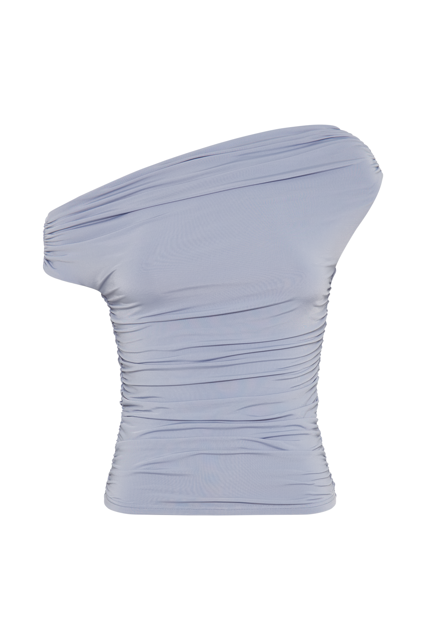 ROF Alayna Dar Kesim Dantelli Üst - Tozlu Mavi