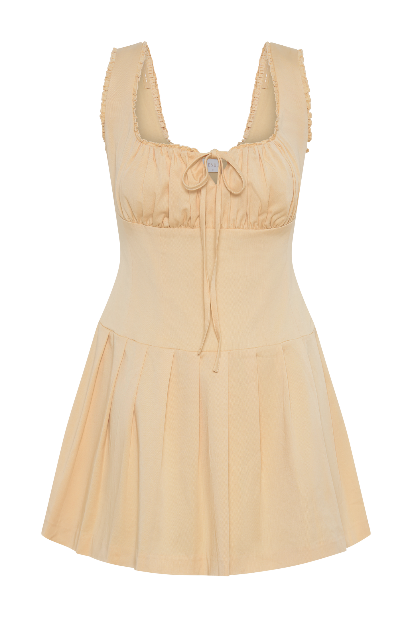 ROF Donna Cotton Dantelli Mini Elbise - Şeftali