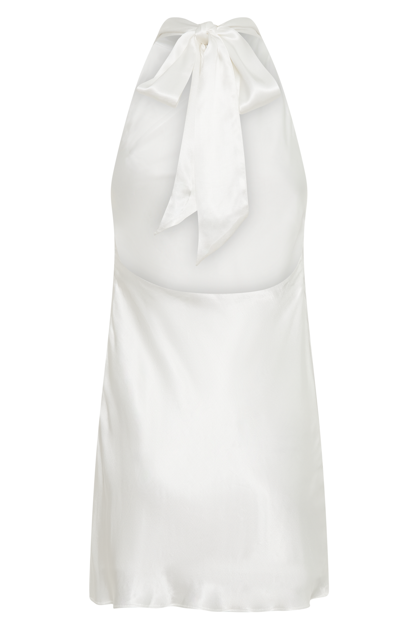 ROF Allison Saten Boyundan Bağlamalı Mini Elbise - Beyaz