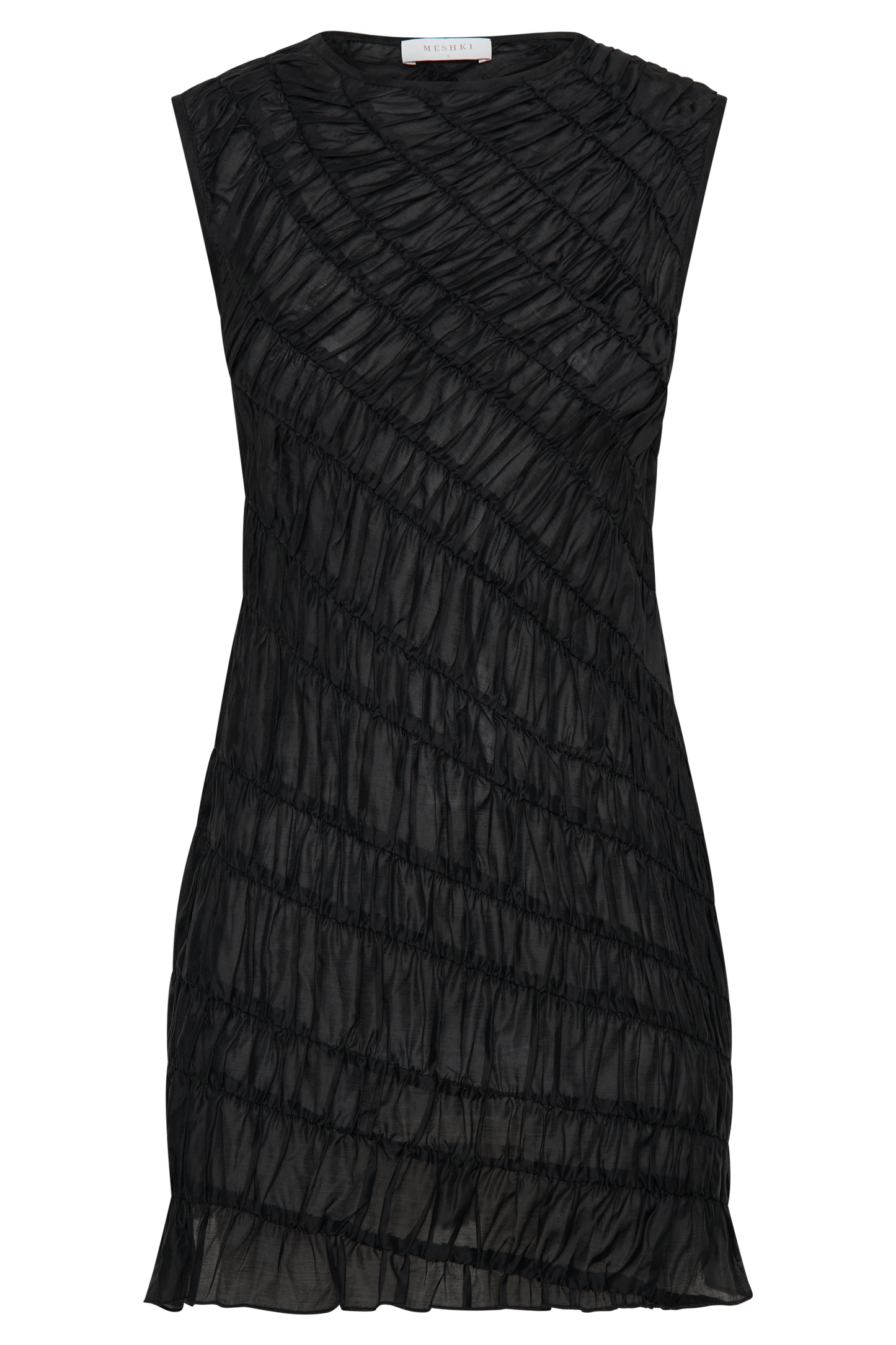 ROF Adella Büzgülü Mini Elbise - Siyah