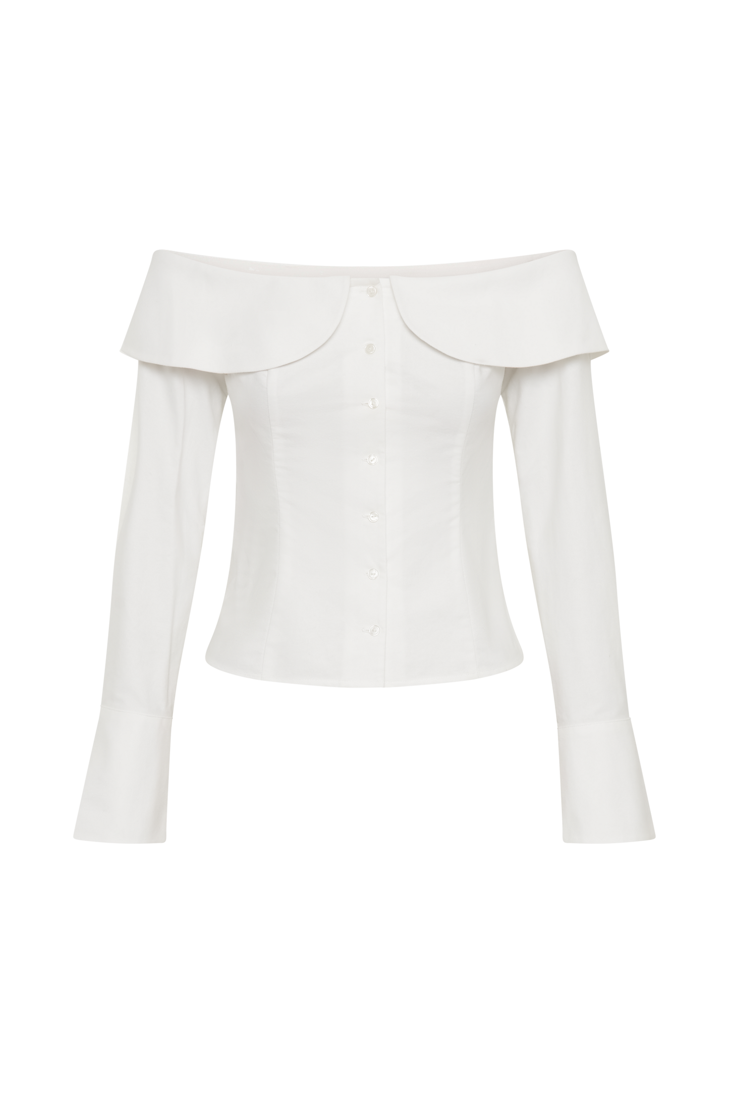 ROF Spencer Düşük Omuz Gömlek Üst - Beyaz