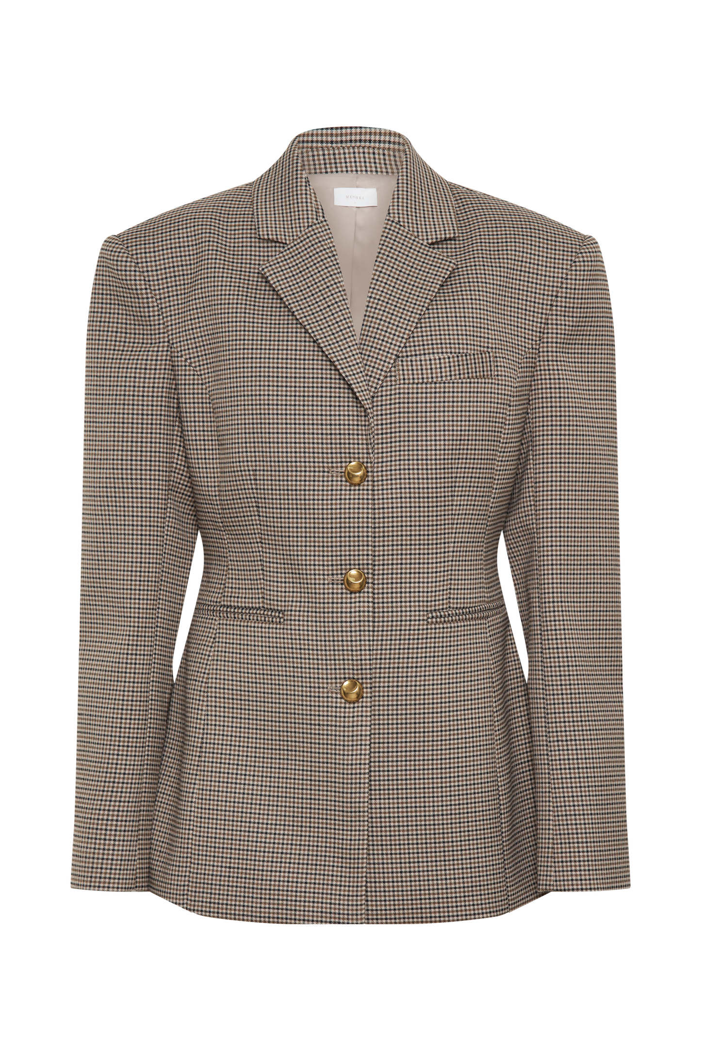ROF Mila Blazer Ceket - Taba Kareli