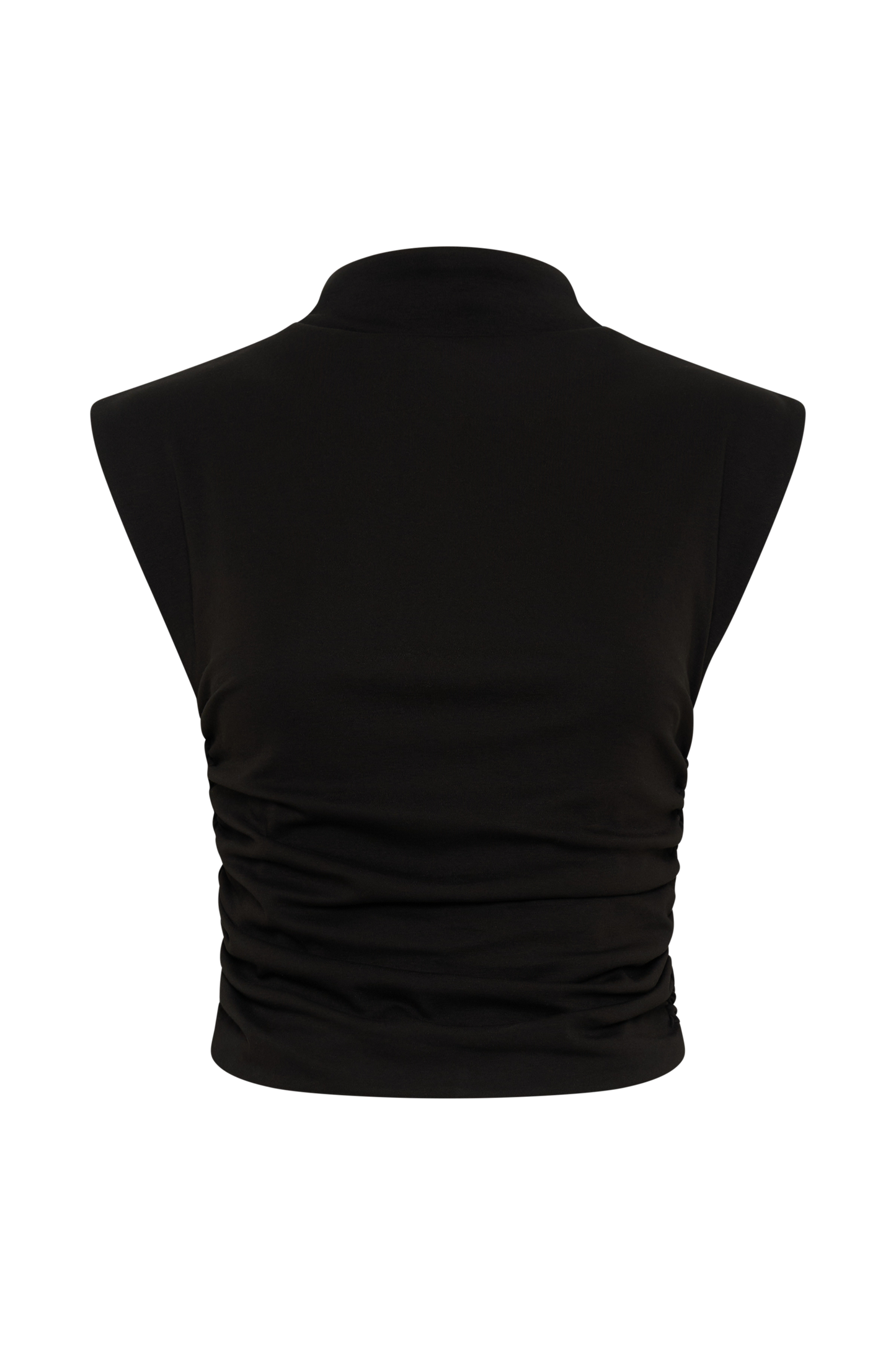 ROF Ellia Yüksek Yaka Kolsuz Üst - Siyah