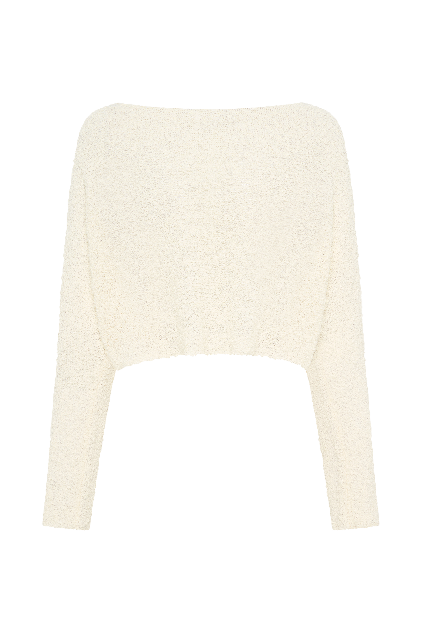 ROF Petra Uzun Kollu Örgü Crop Top - Fildişi