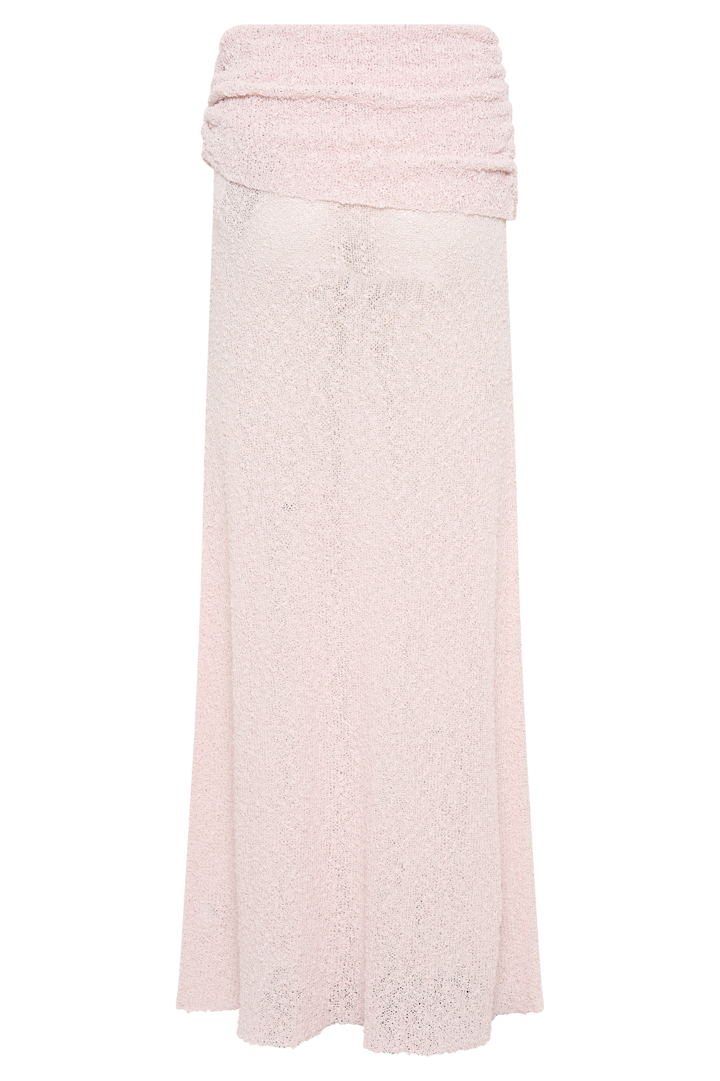 ROF Petra Dantelli Örgü Maxi Etek - Misty Rose