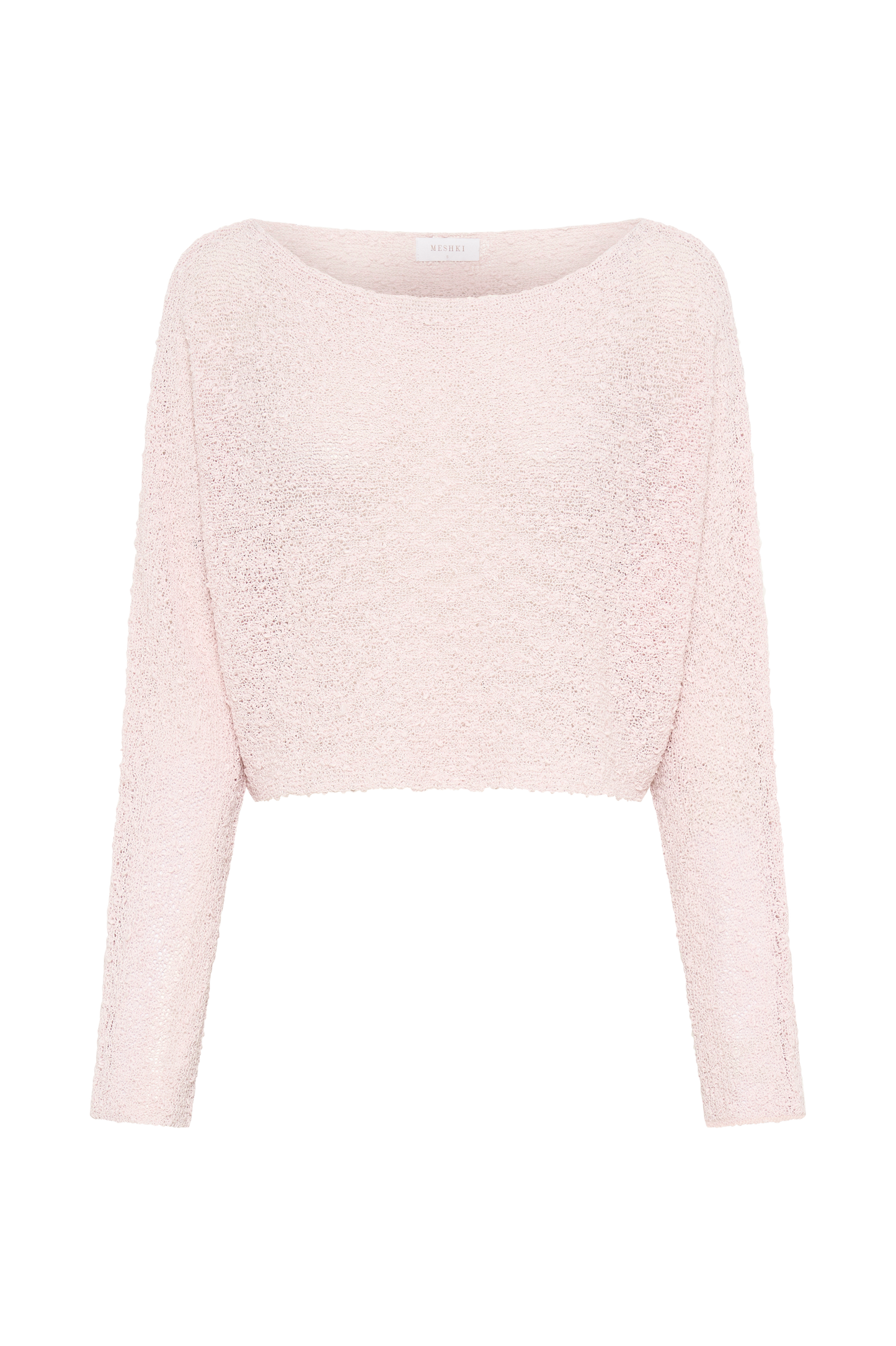 ROF Petra Uzun Kollu Örgü Crop Top - Misty Rose