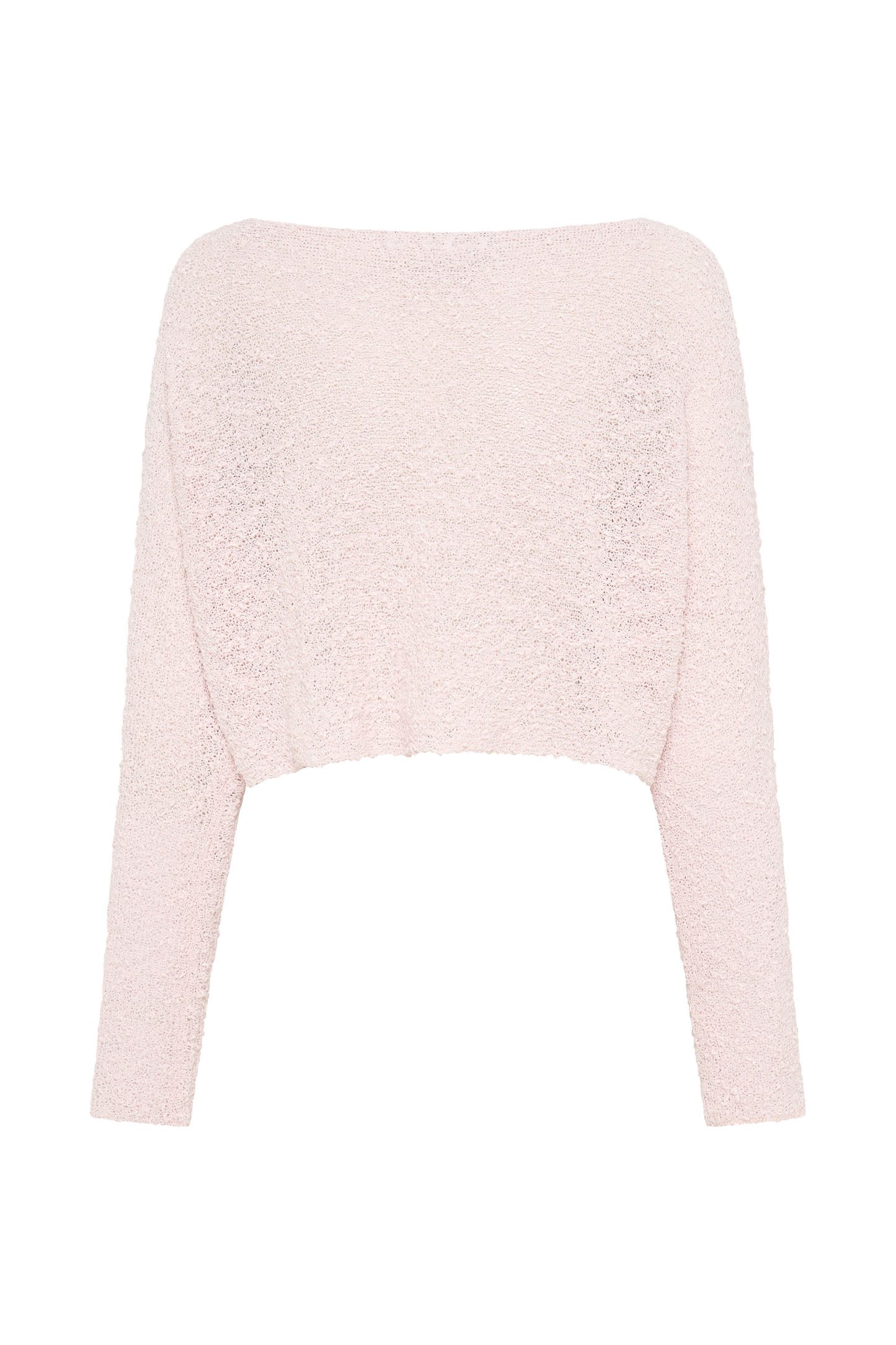 ROF Petra Uzun Kollu Örgü Crop Top - Misty Rose