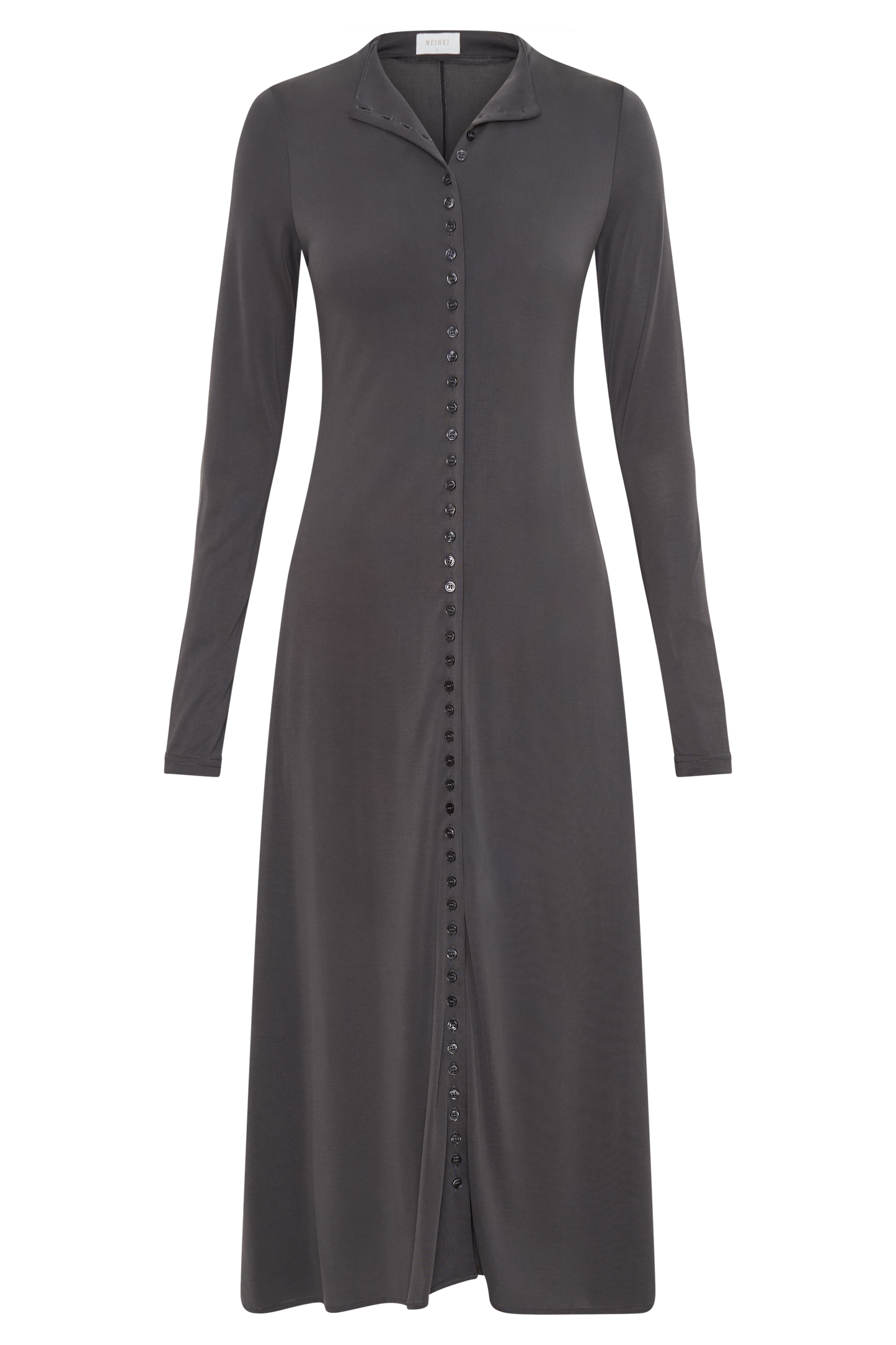 ROF Anders Şeftali Jersey Midi Elbise - Kömür