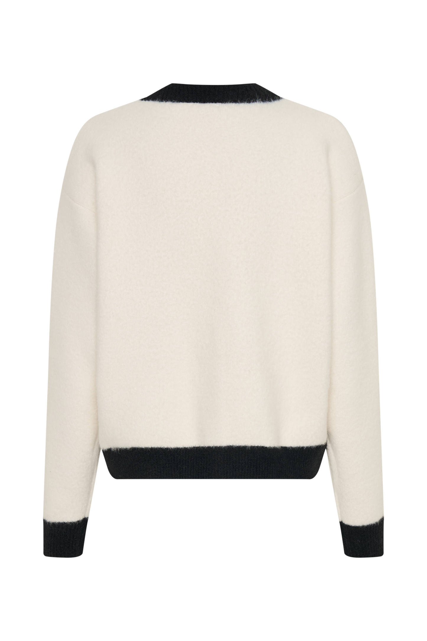 ROF Evangeline Oversize Triko Hırka - Siyah/Beyaz