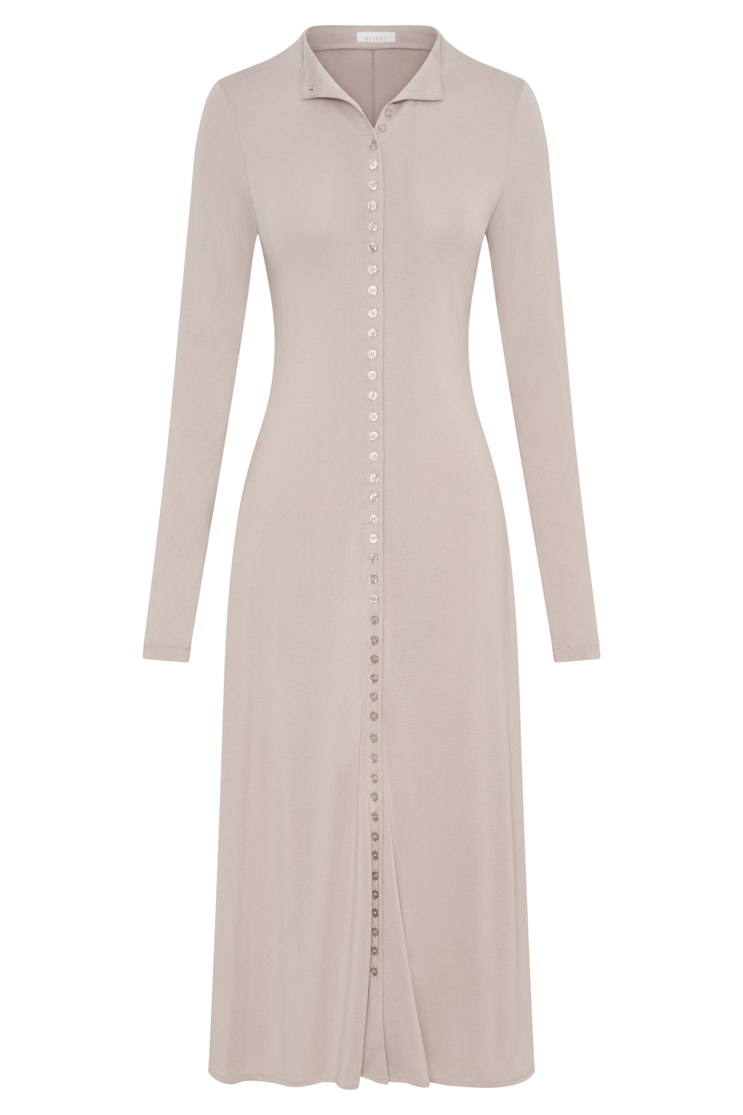ROF Anders Şeftali Jersey Midi Elbise - Taupe