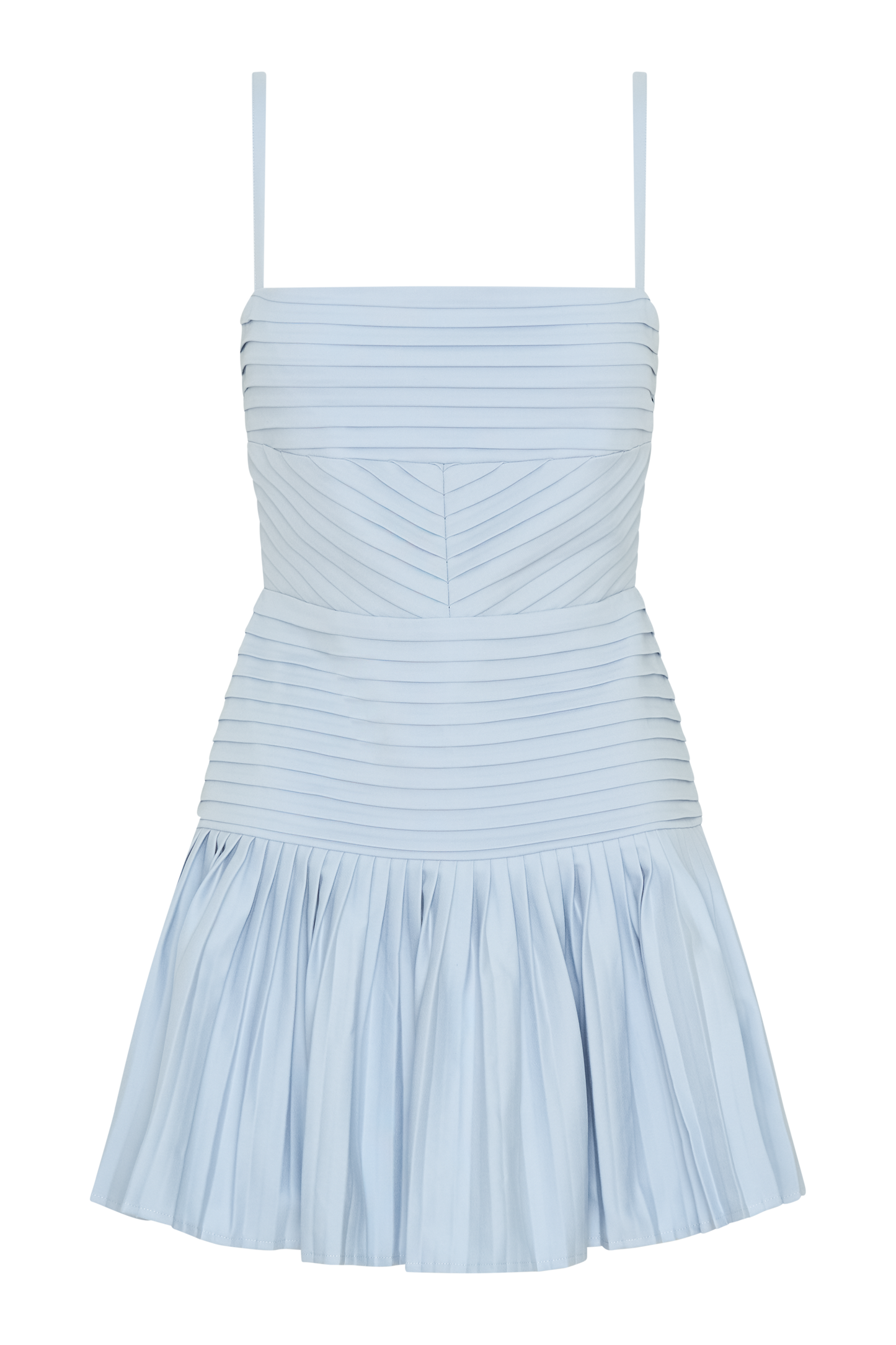 ROF Rylee Multi Plise Mini Elbise - Buz Mavisi