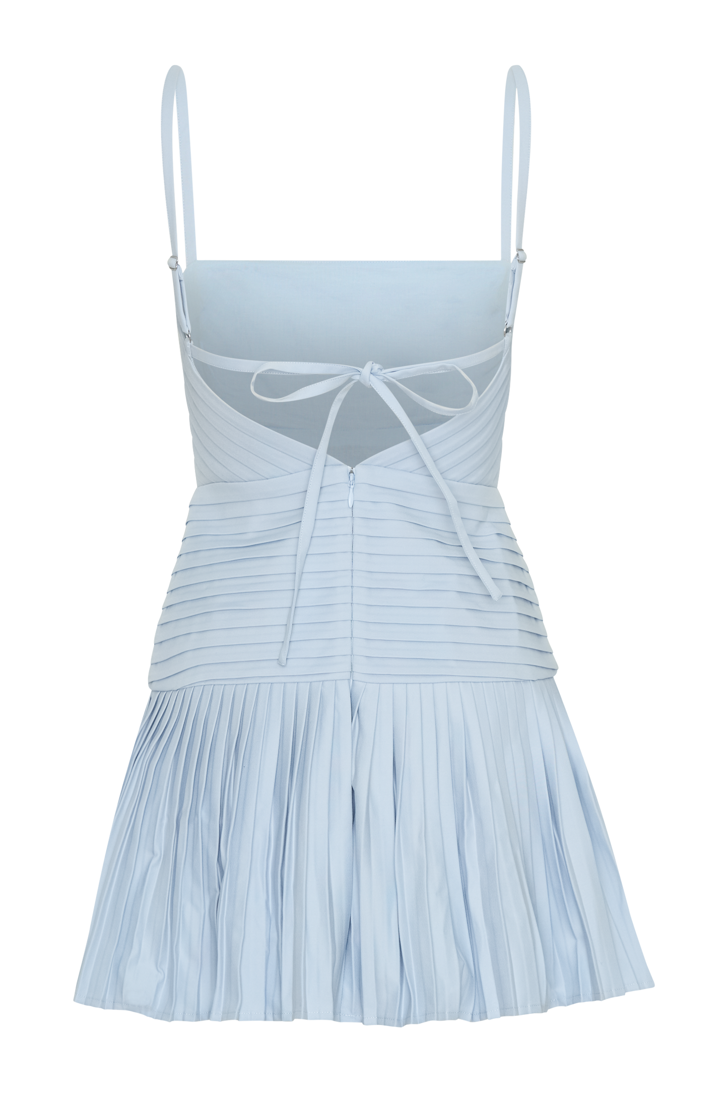 ROF Rylee Multi Plise Mini Elbise - Buz Mavisi