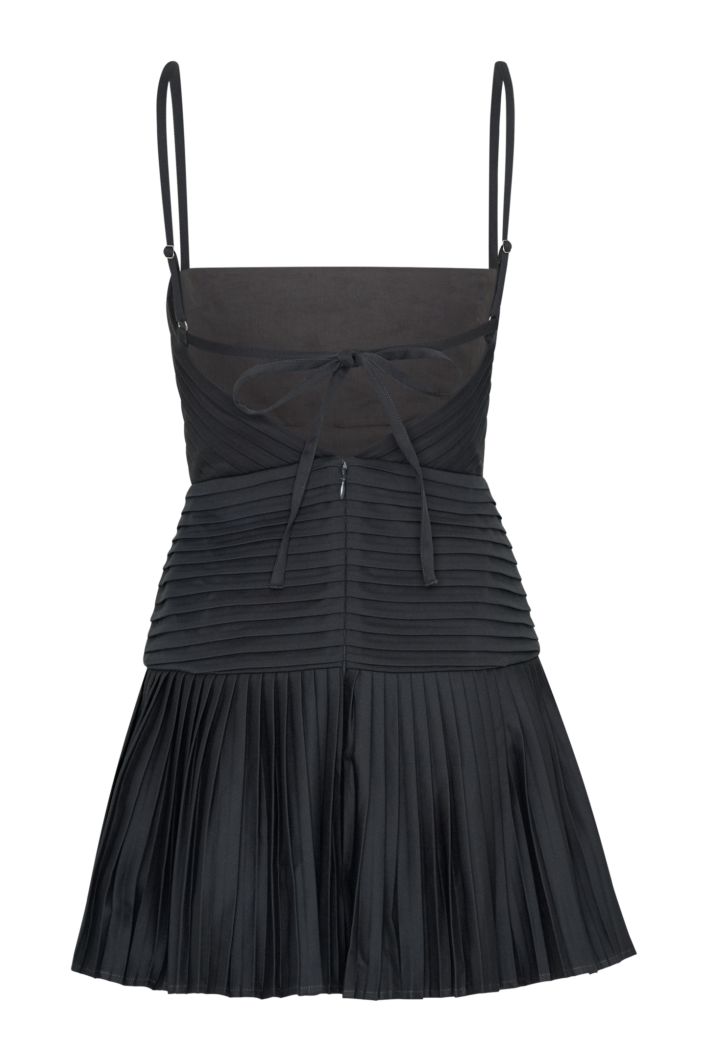 ROF Rylee Multi Plise Mini Elbise - Kömür