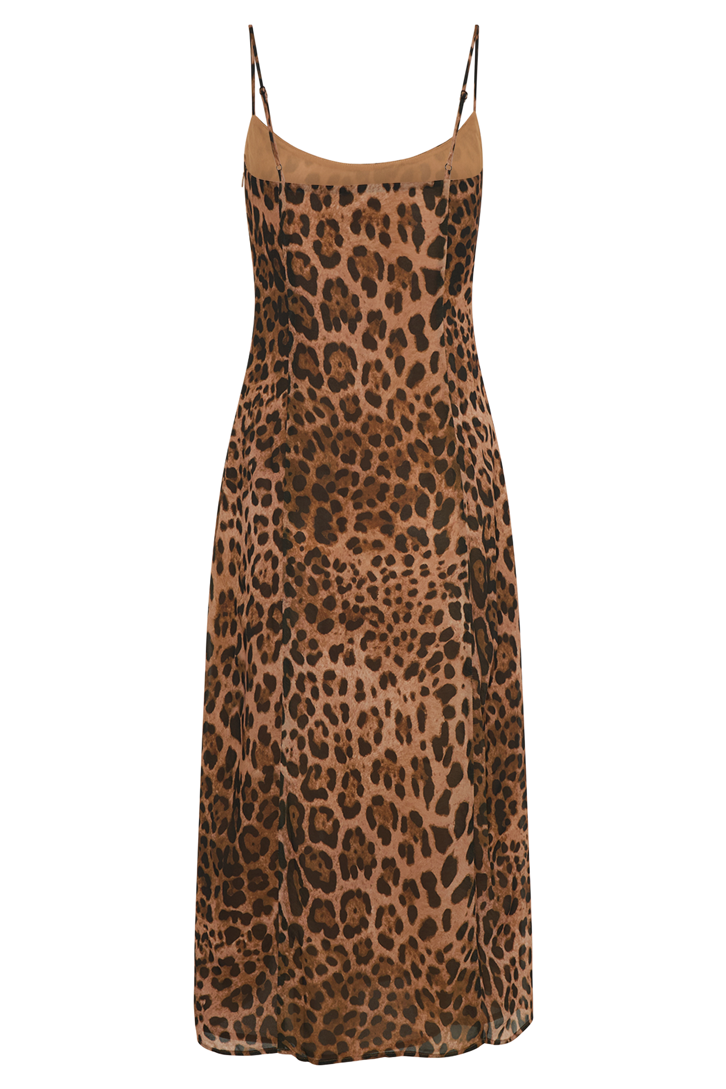 ROF Leanne Şifon Midi Elbise - Leopar Desenli
