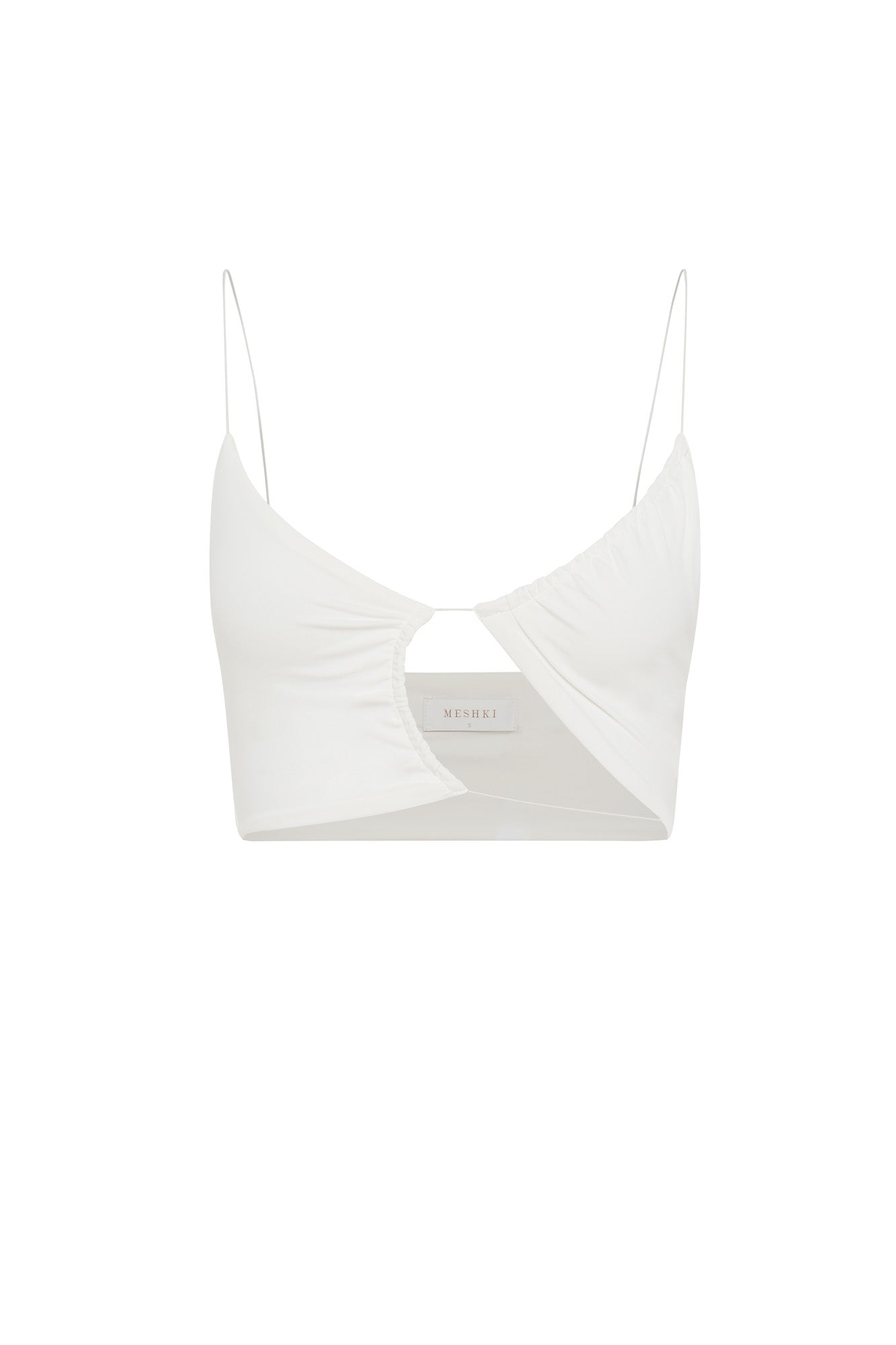ROF Montana Dantelli Kesikli Crop Top - Beyaz