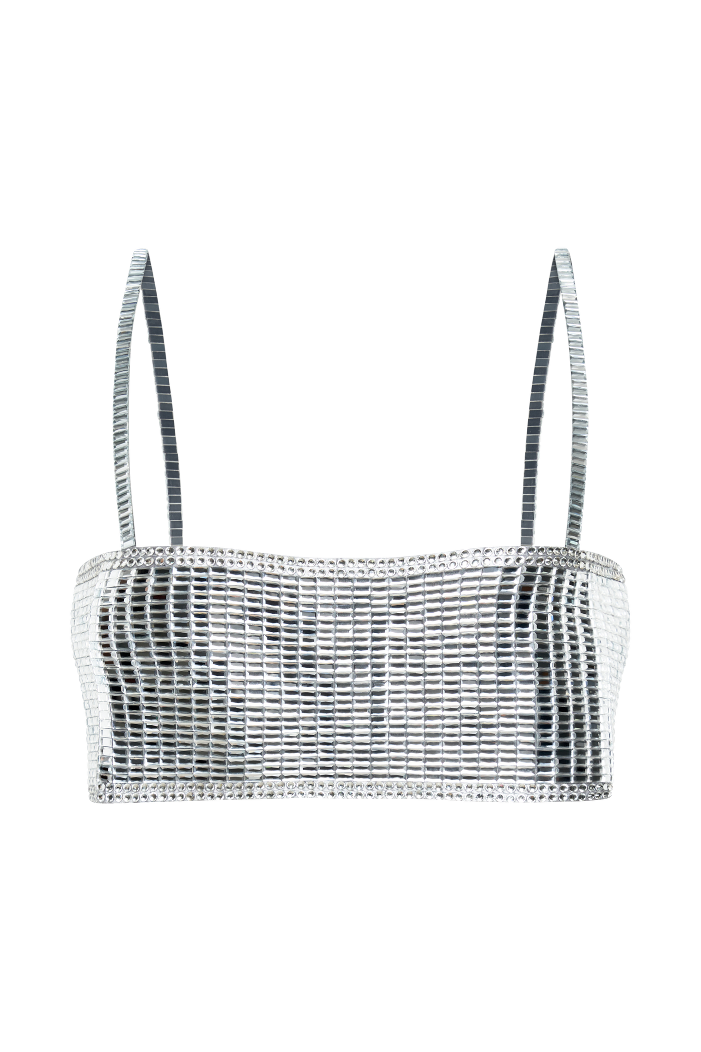 ROF Miriam Aynalı Crop Top - Gümüş